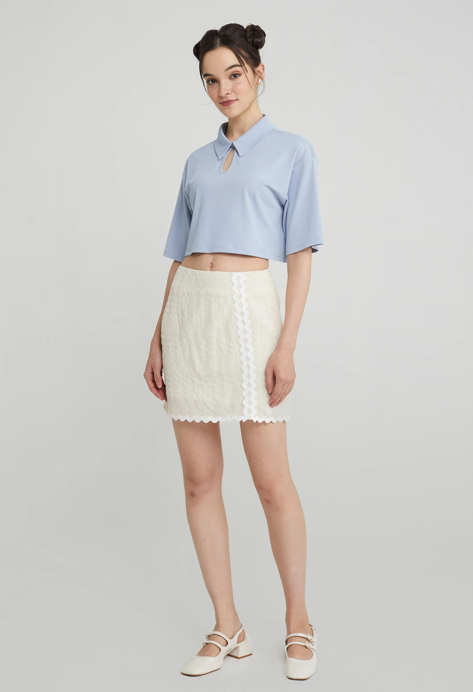Elegant Keyhole Collared Top