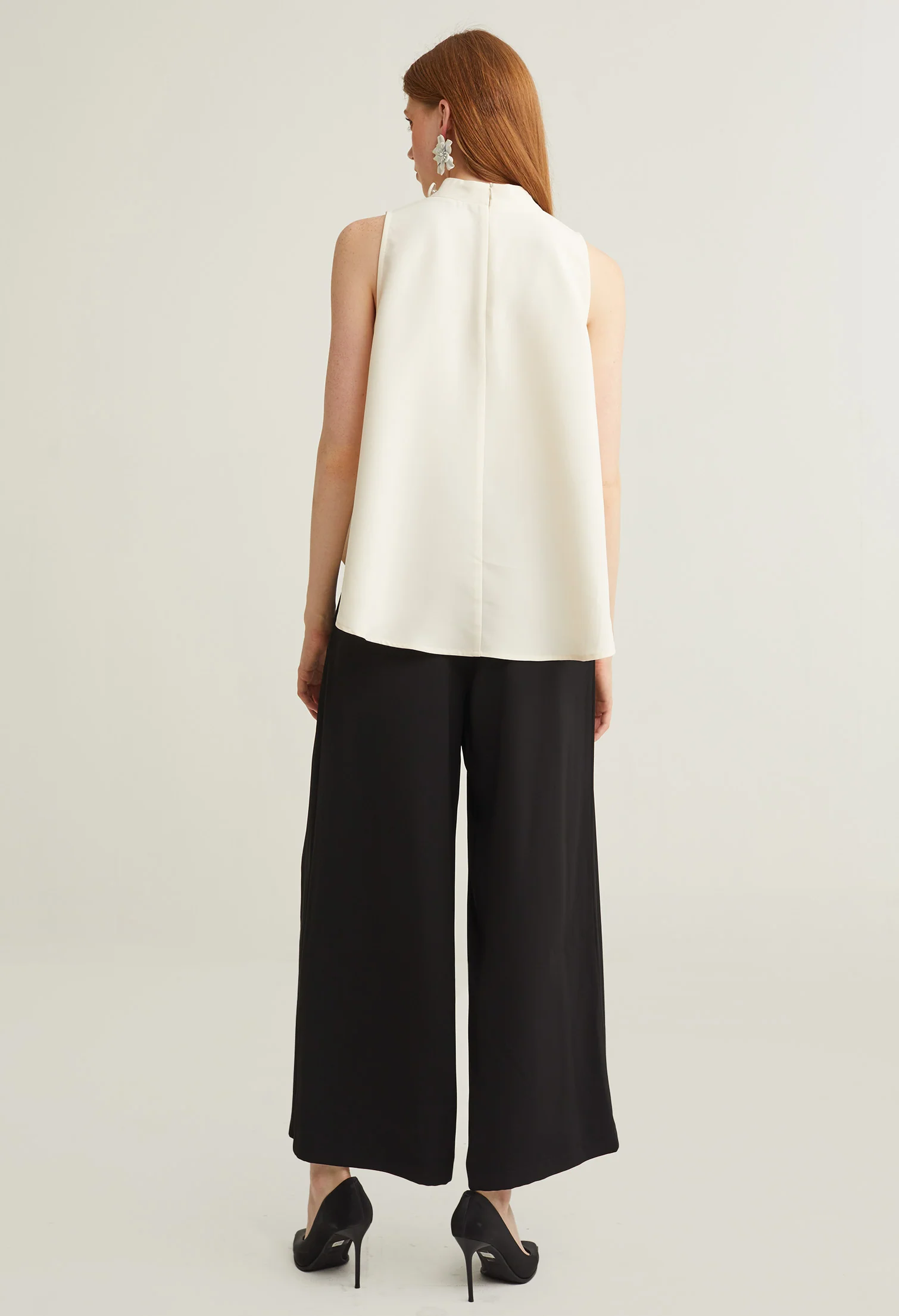 Elegant Faux Button Sleeveless Top