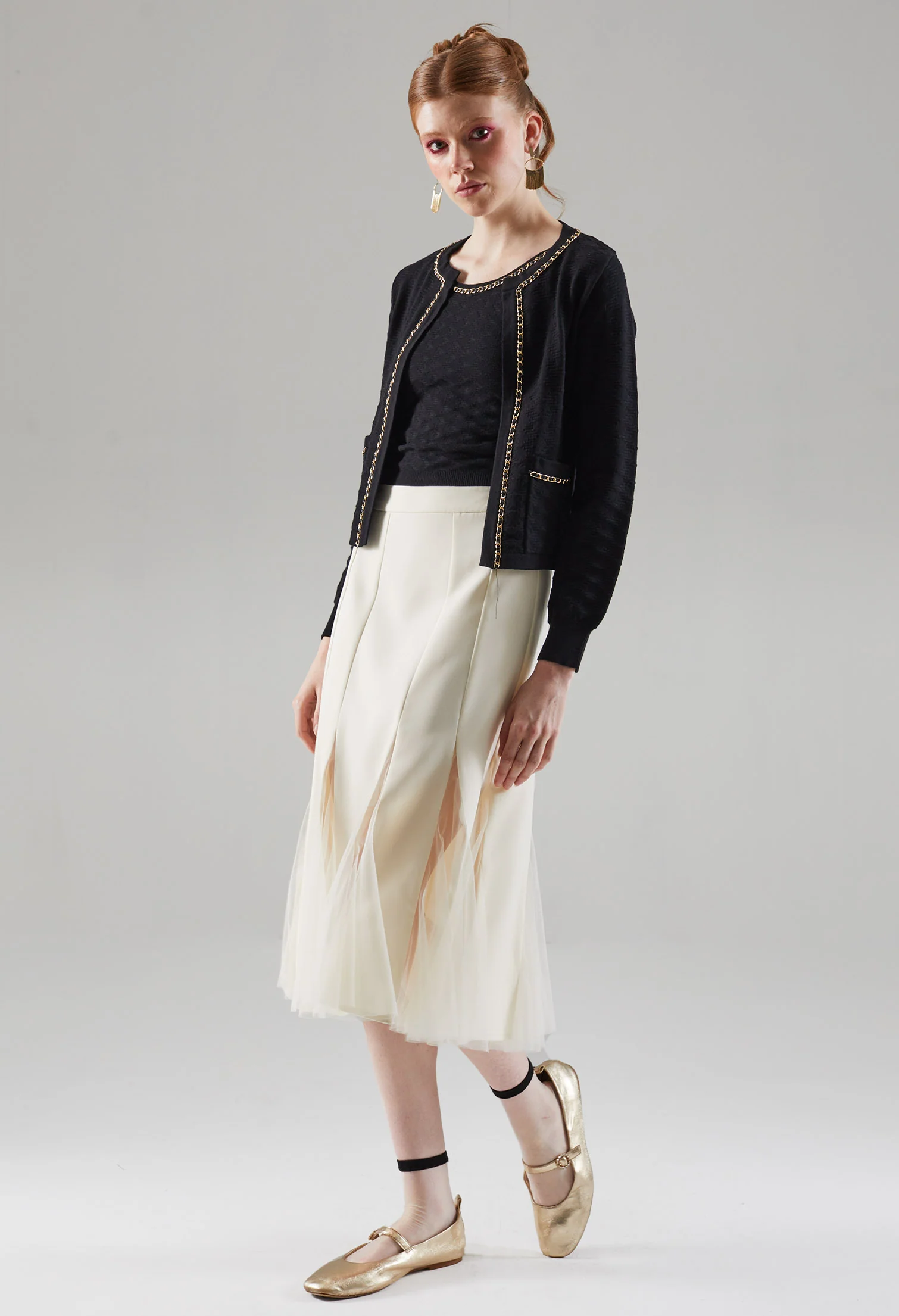 Faux Chained Knitted Jacket