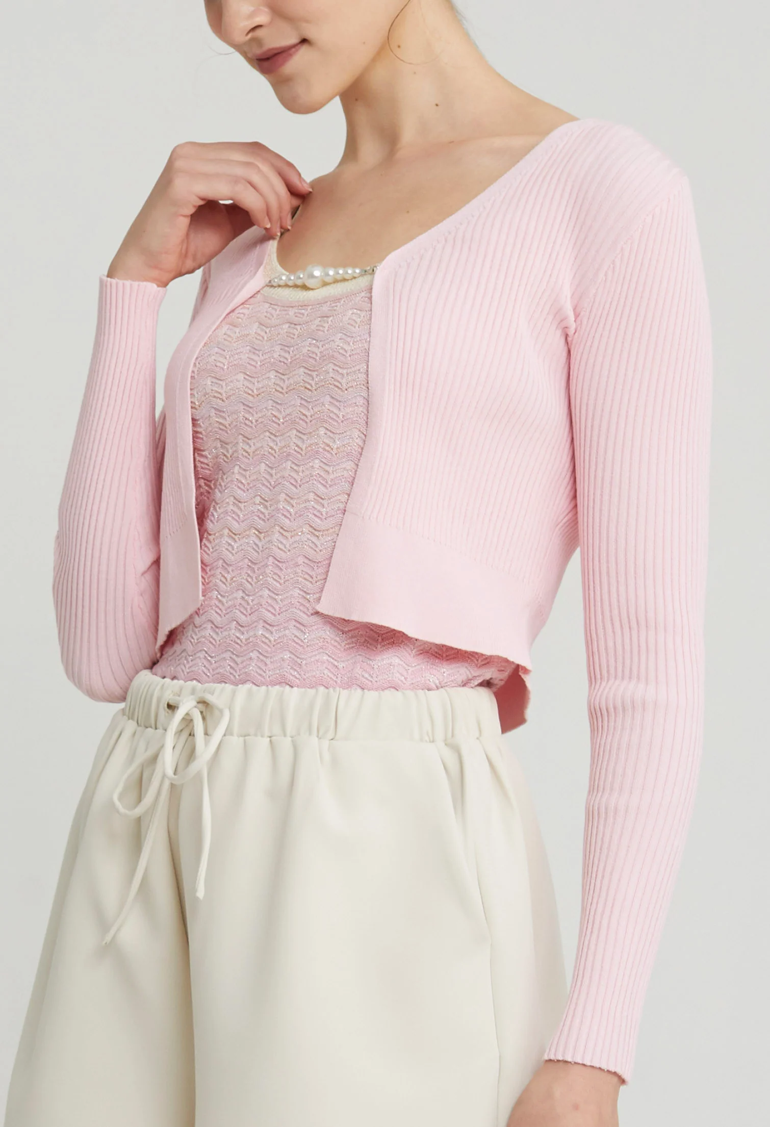 Pearly Sweet Cropped Cardigan