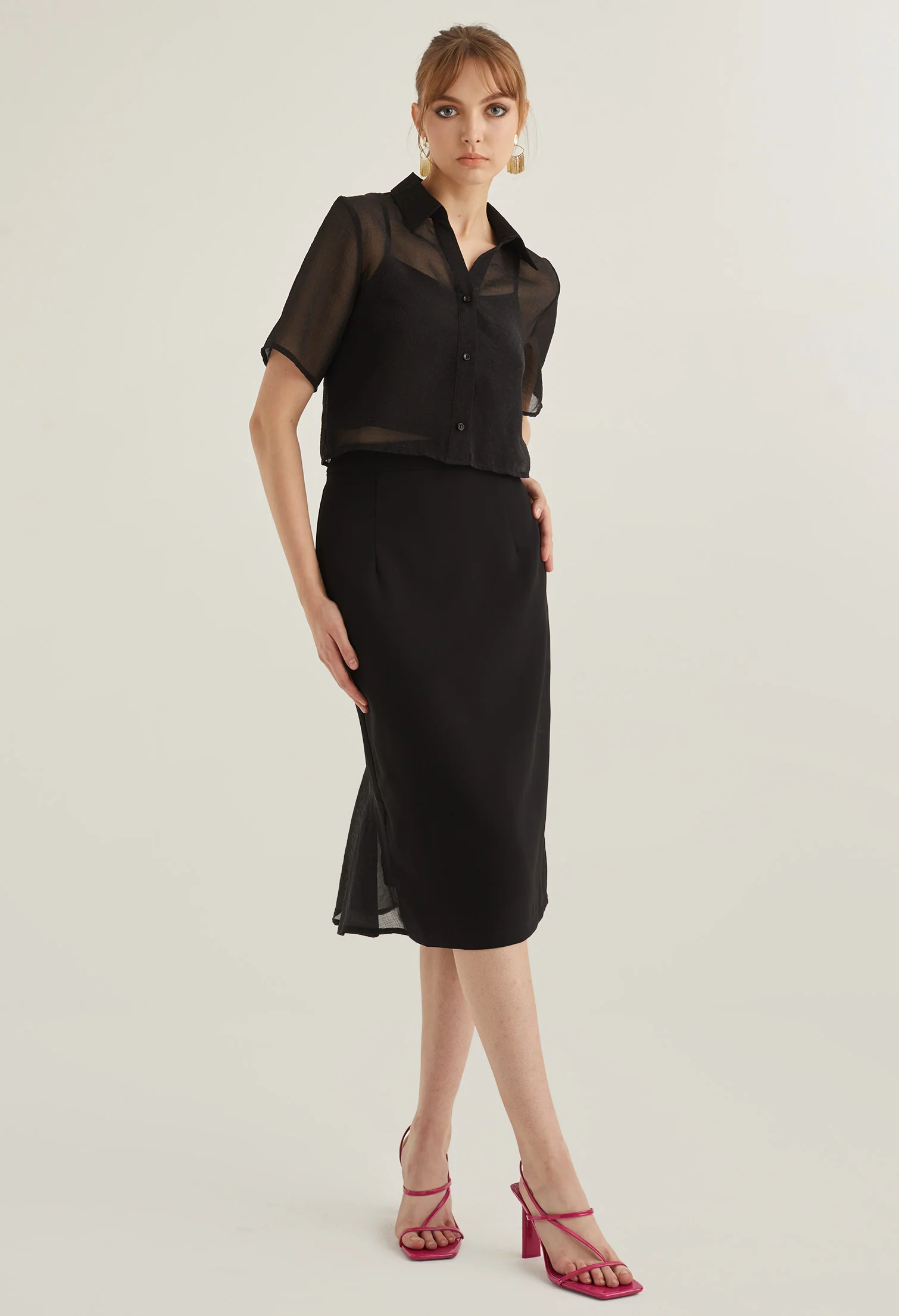 Office High Waist Midi Pencil Skirt