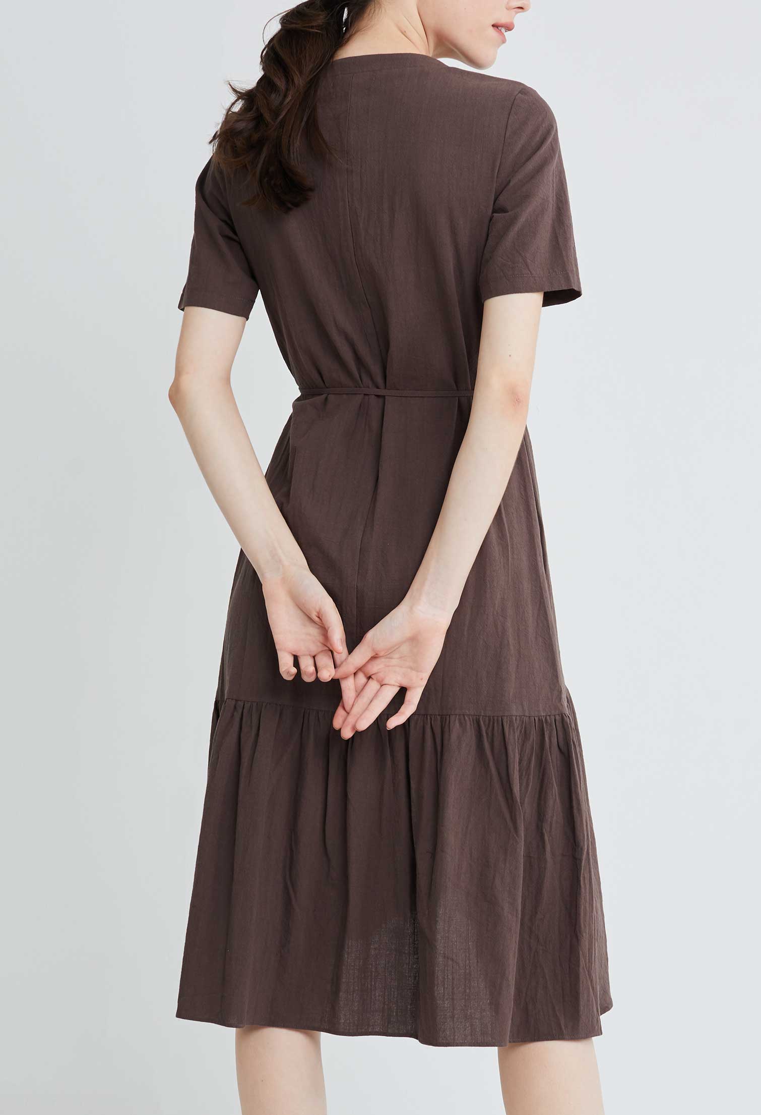 Asymmetrical Wrap Side Tie Dress