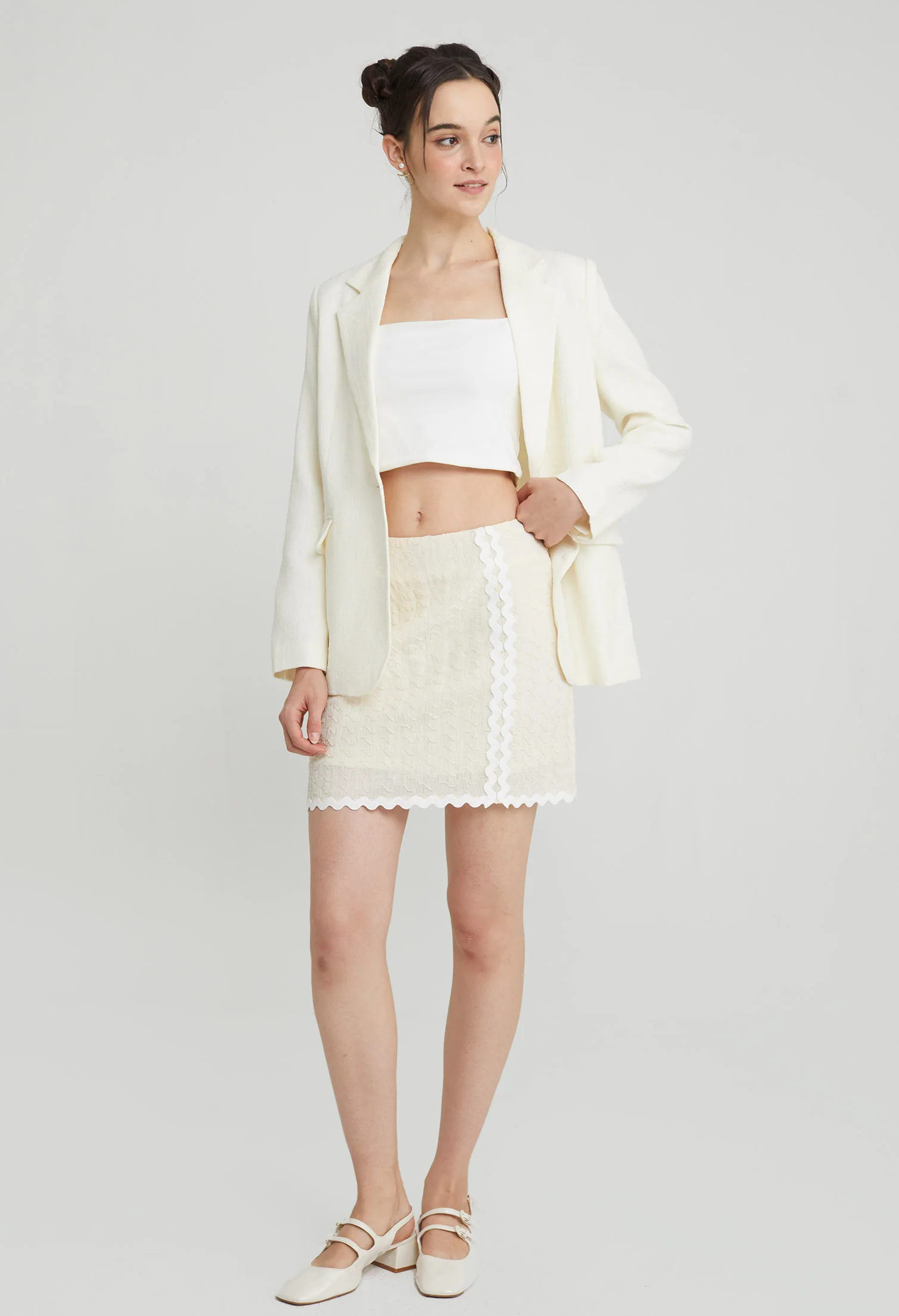 Back Slit Tweed Jacket