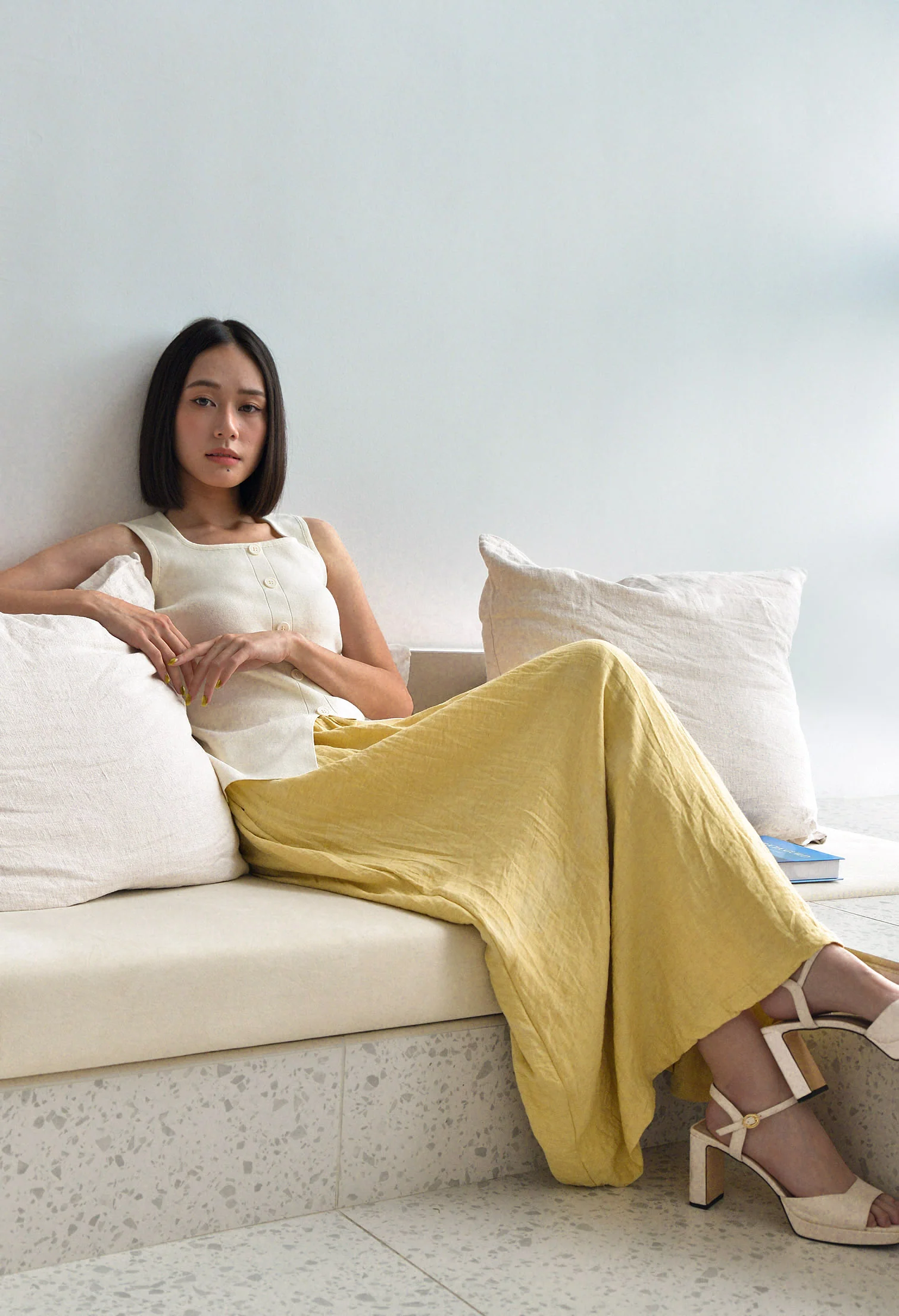 Nova Bloom Knitted Vest Maxi Skirt Two-piece