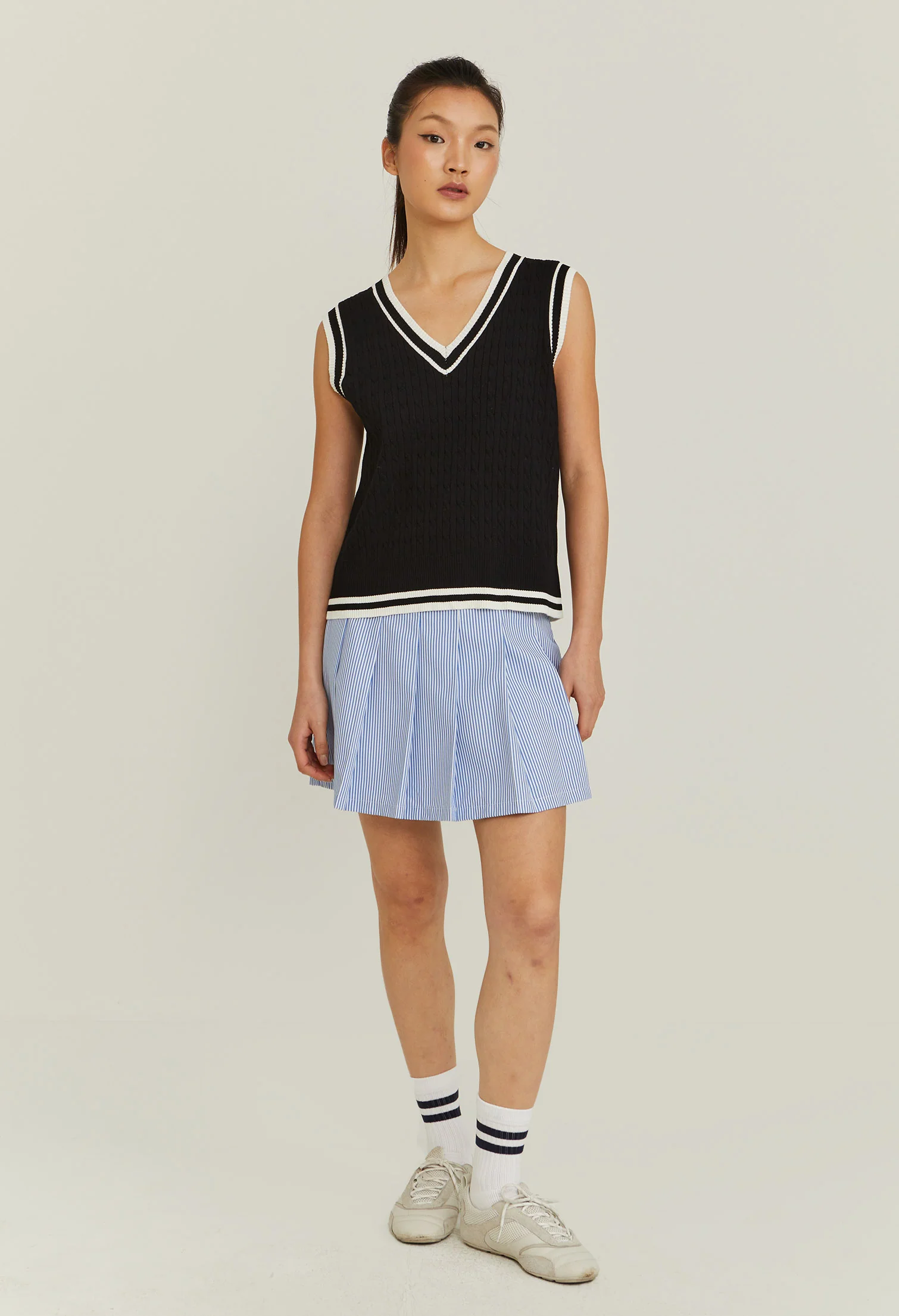 V-Neck Varsity Knitted Vest