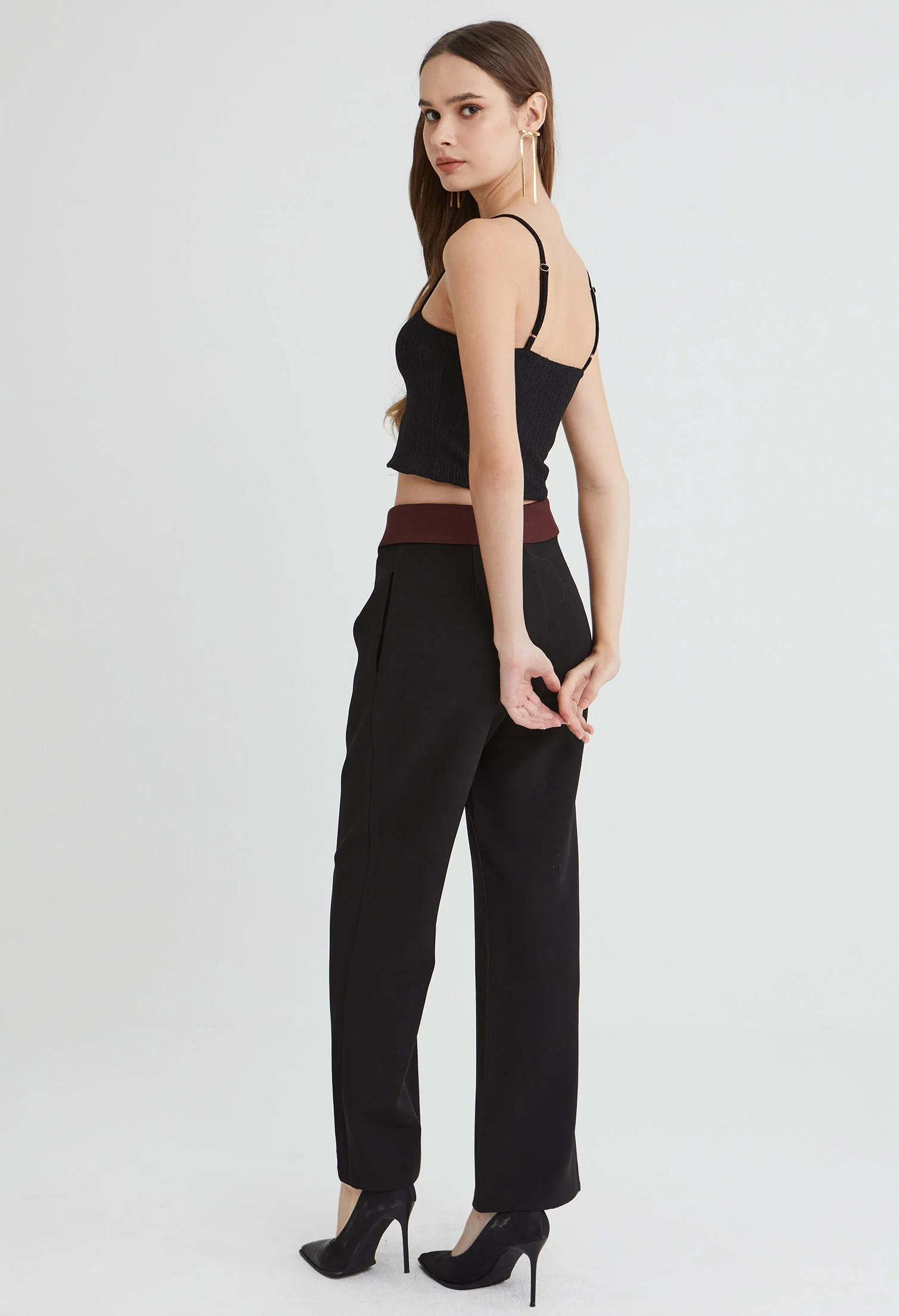 Knitted Tweed Spaghetti Strap Top