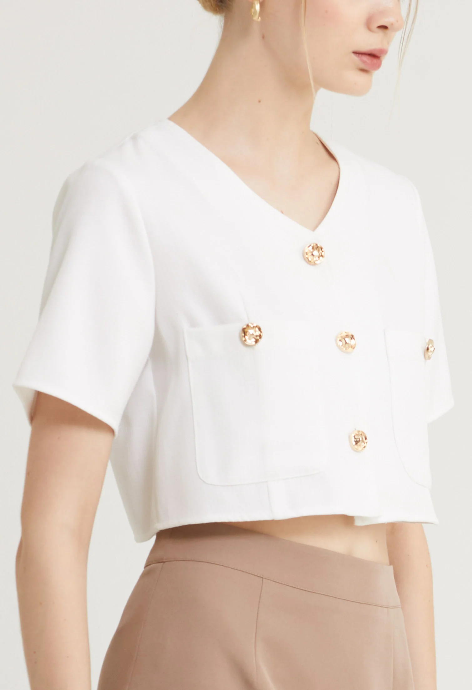 Golden Muse Cropped Length Top