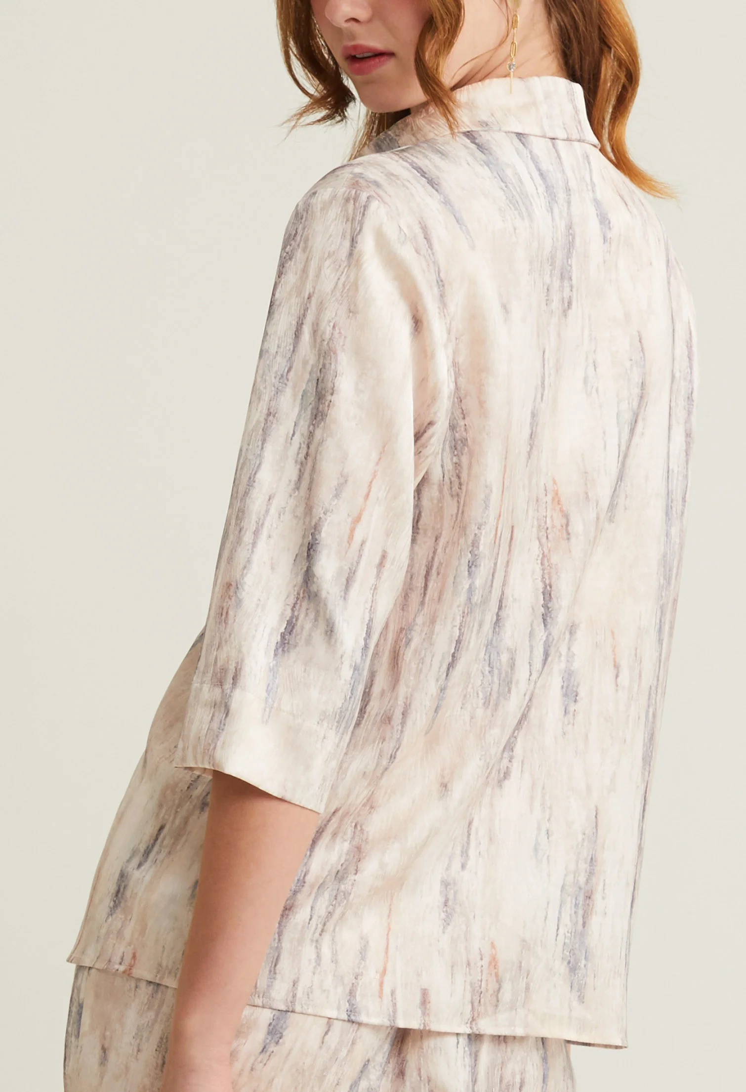 nichii X NURITA HARITH Silk Patterned Collared  Top