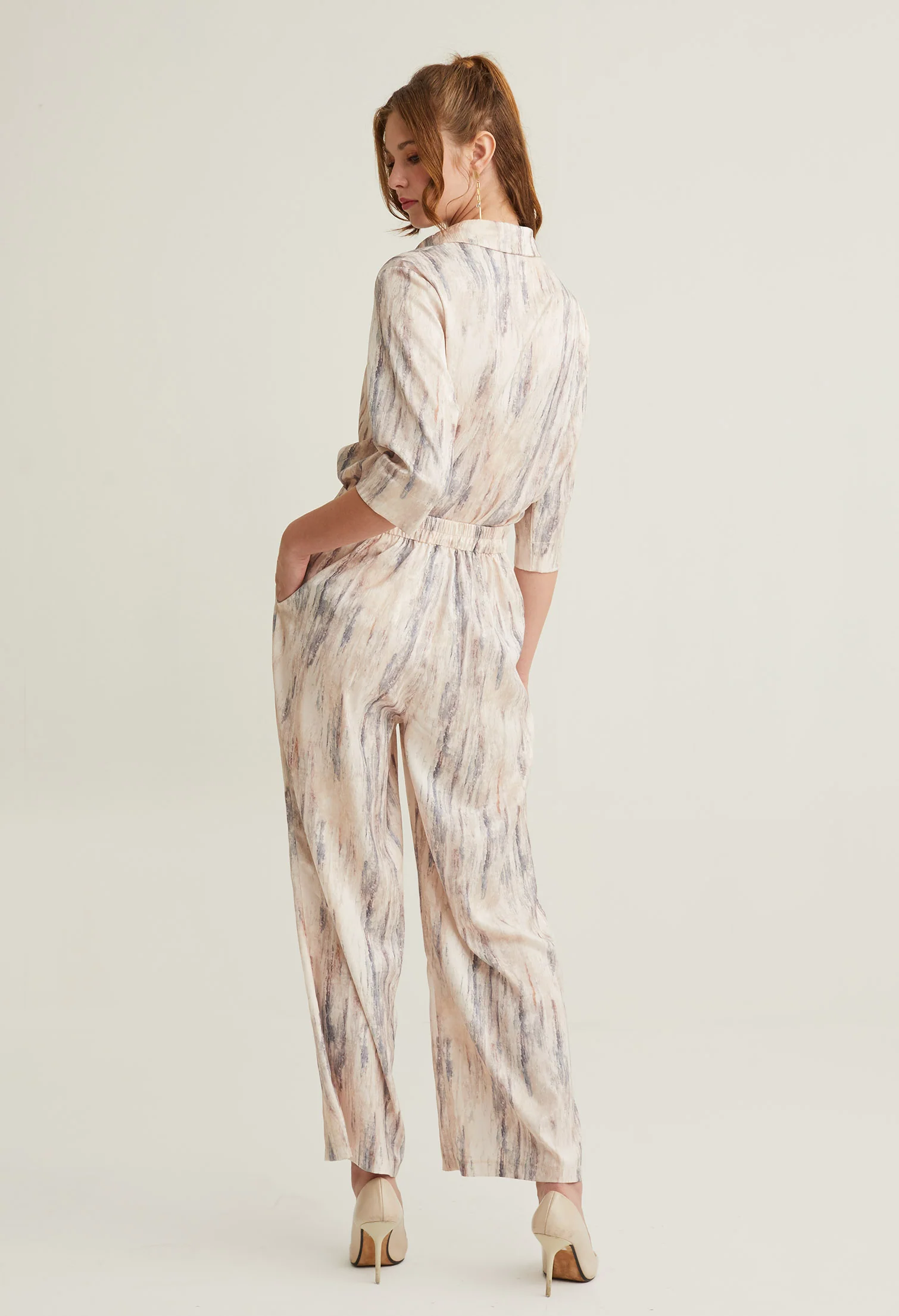 nichii X NURITA HARITH Silk Patterned Straight Pants