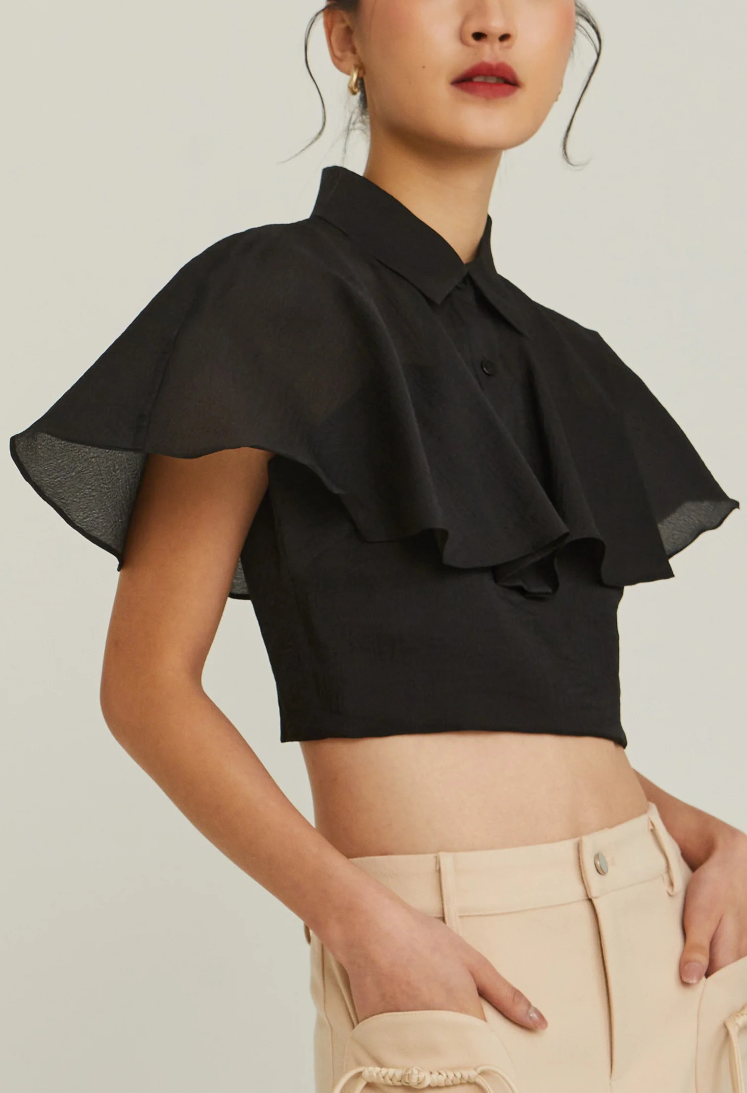 Skybound Sheer Cape Top