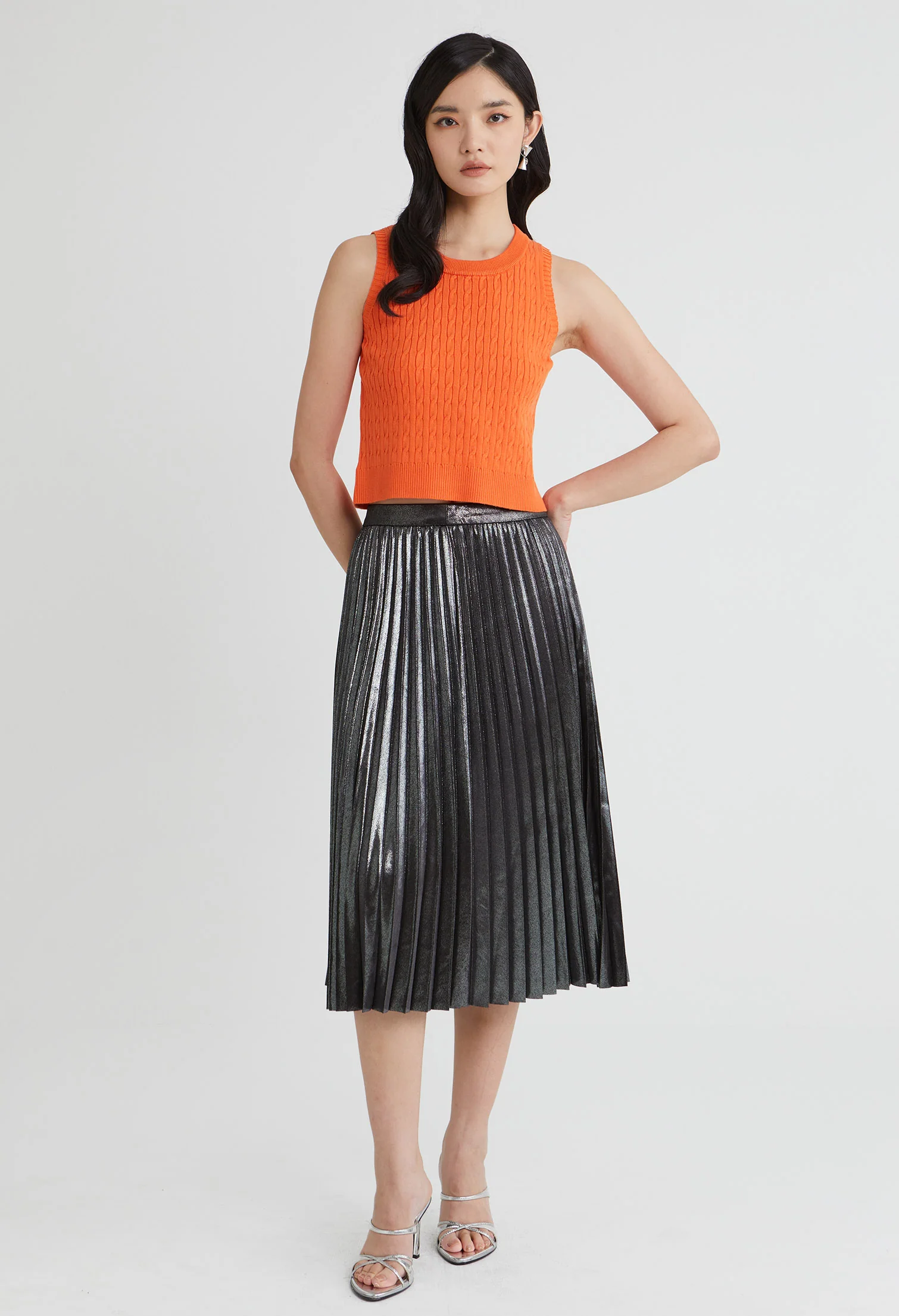 Seren Pleated Midi Skirt