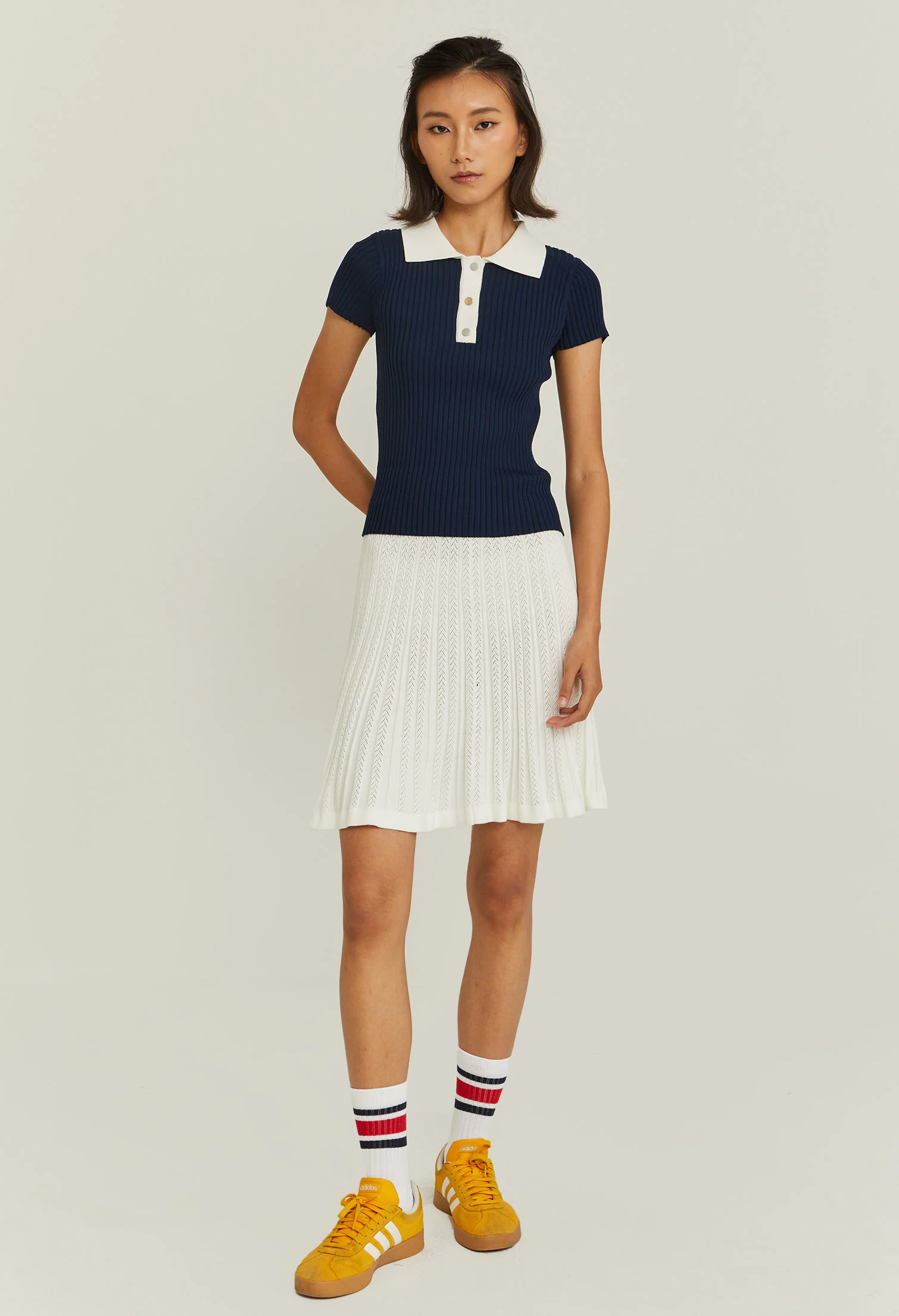 Fitted Contrast Collar Polo Tee