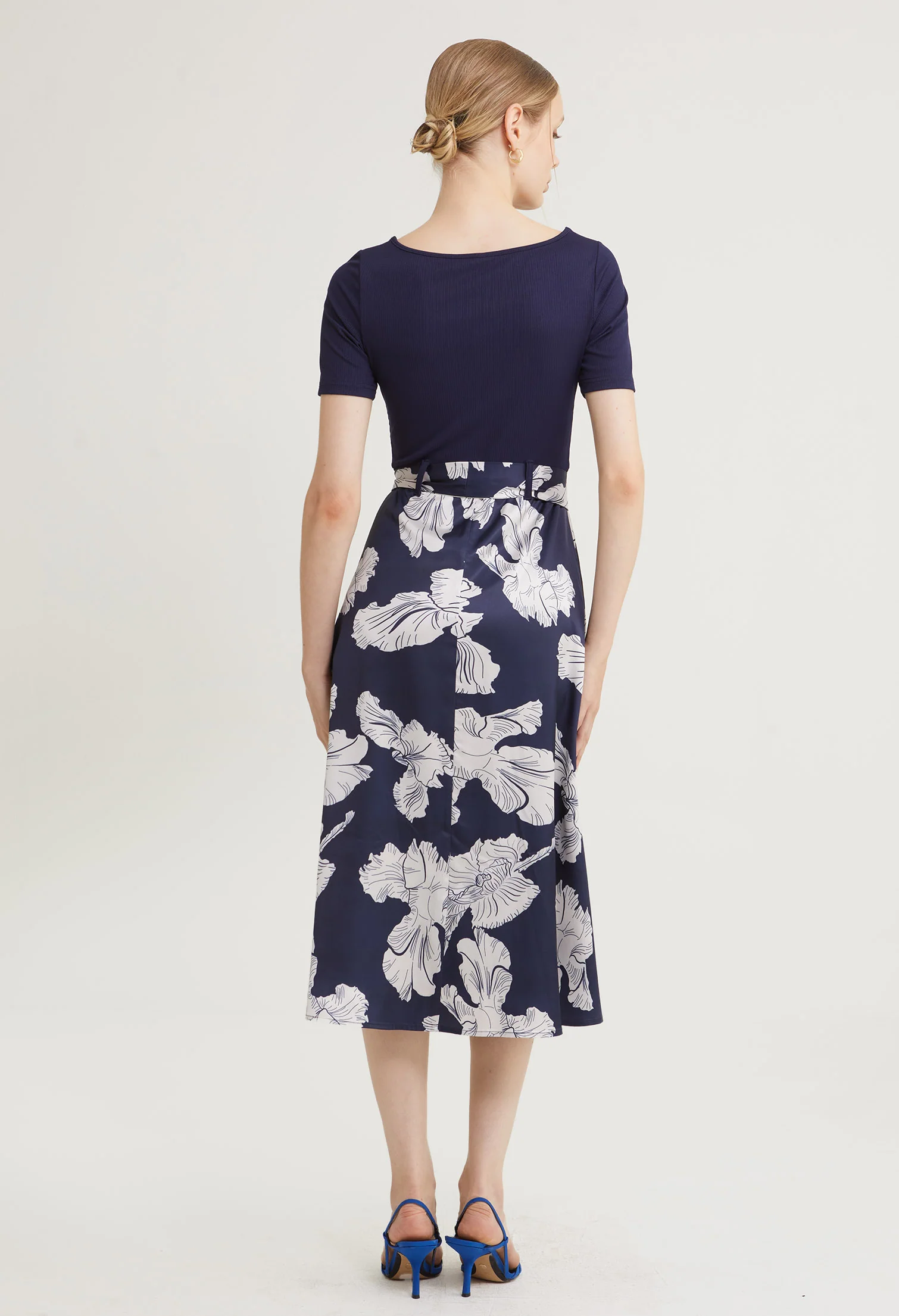 Satin Petal Midi Dress