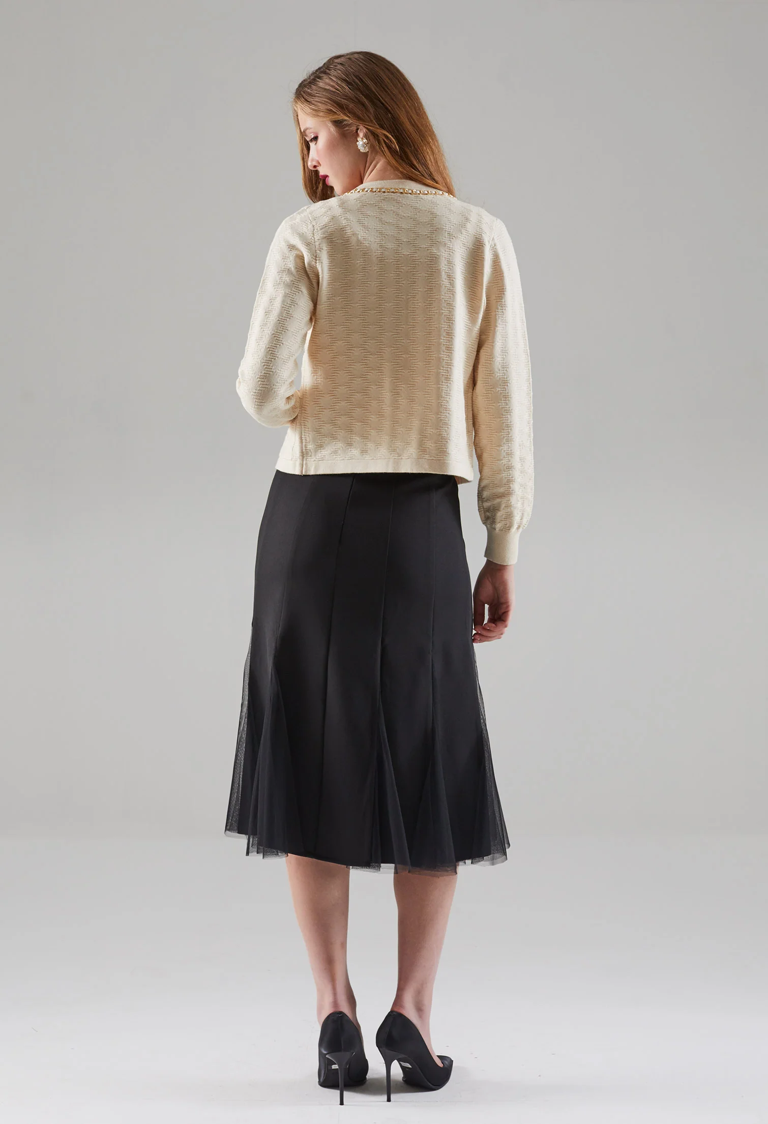 Faux Chained Knitted Jacket