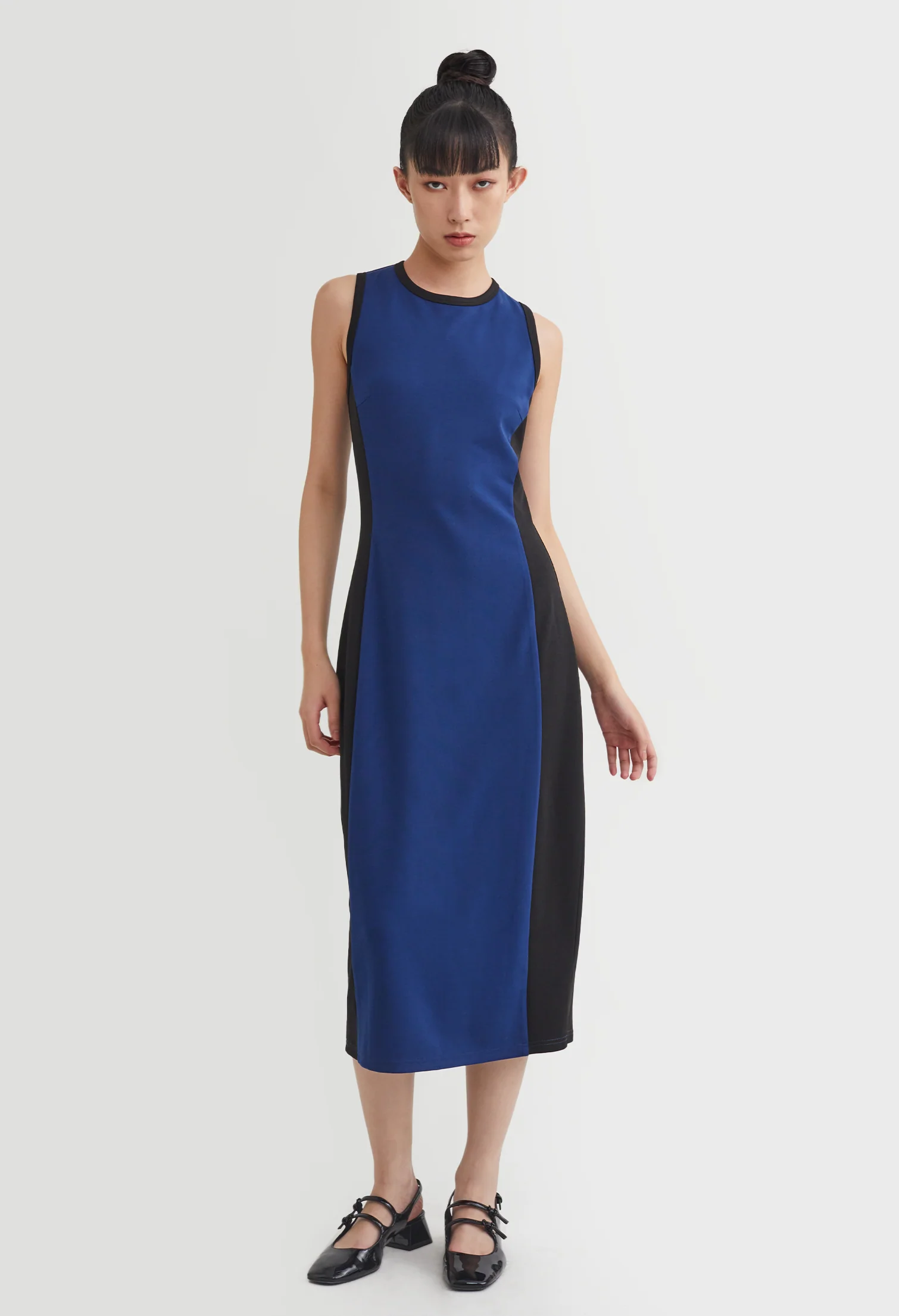 Dual Tone Slip Midi Dress
