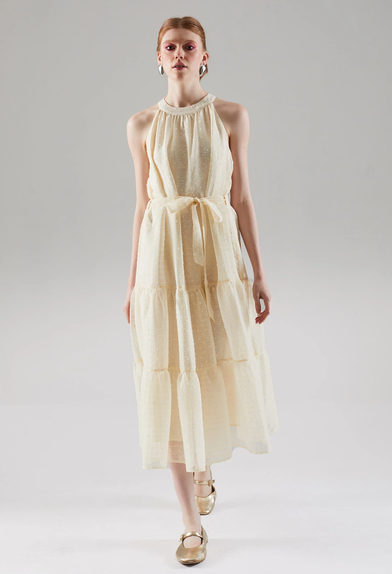 Moonlit Halter Tiered Dress