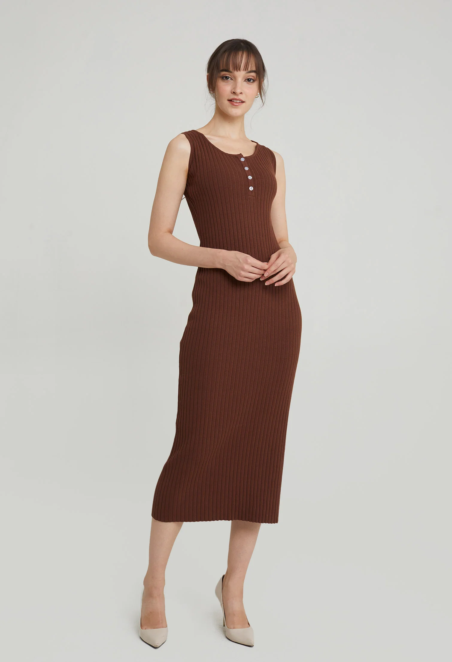 Everyday Button Bodycon Dress