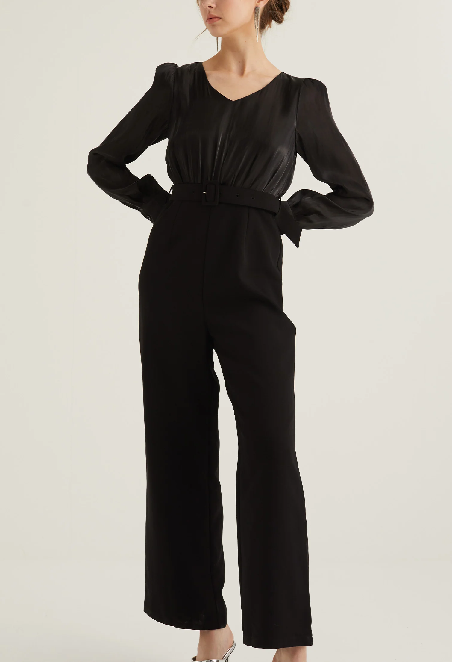 Reflective Party Belted Jumpsuit