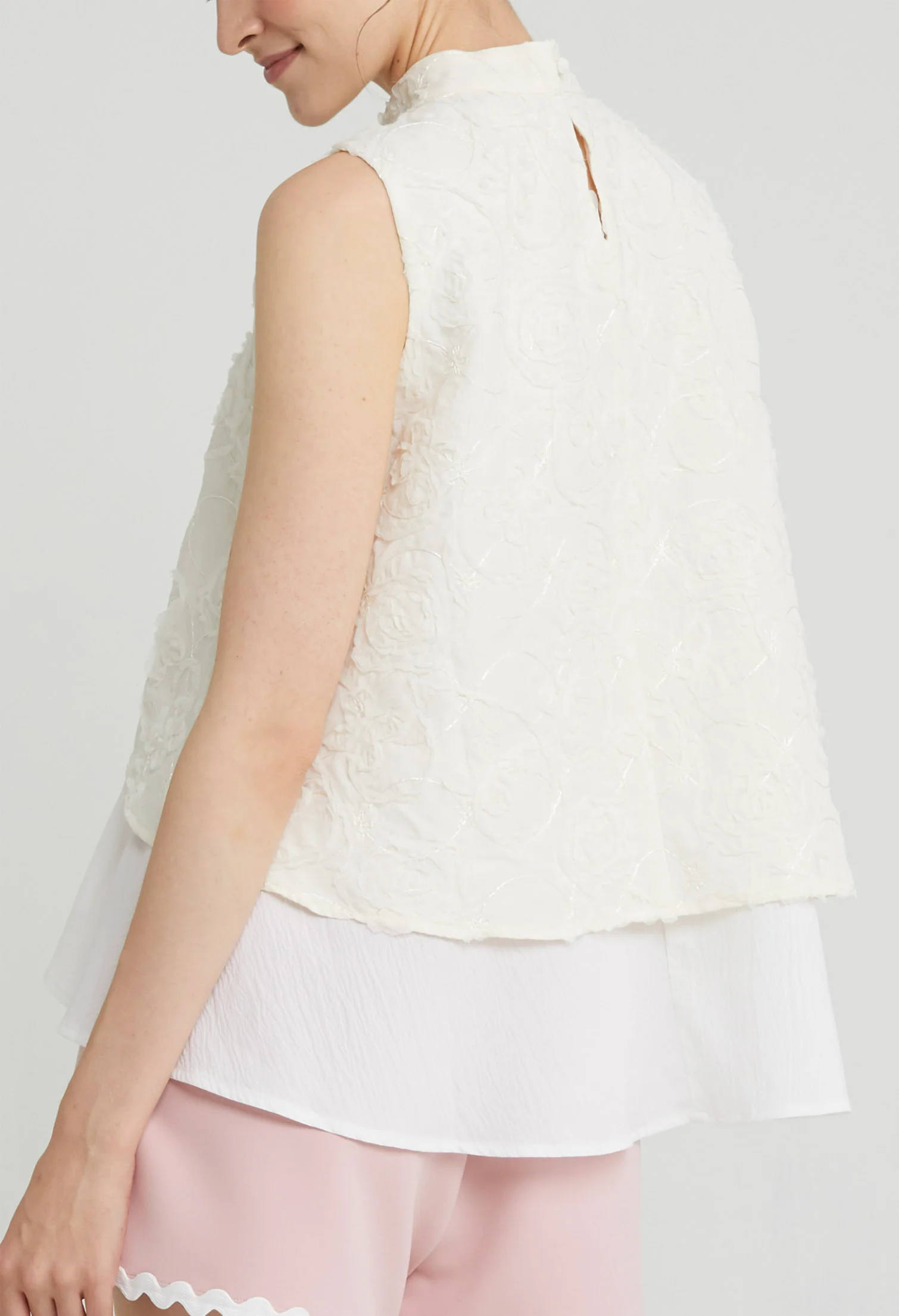 Peony Embroidered Sleeveless Top