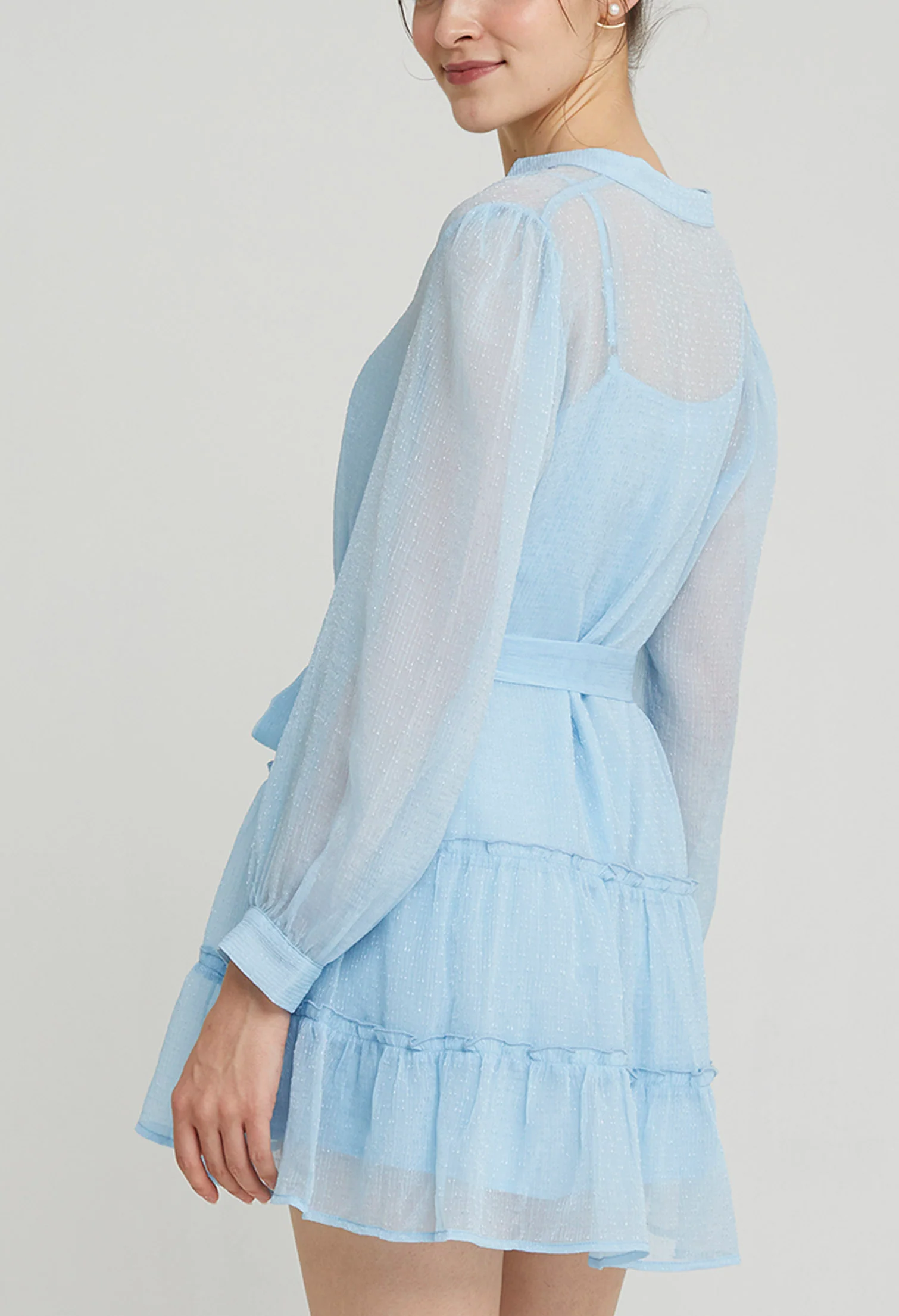 Puff Peplum Mini Dress