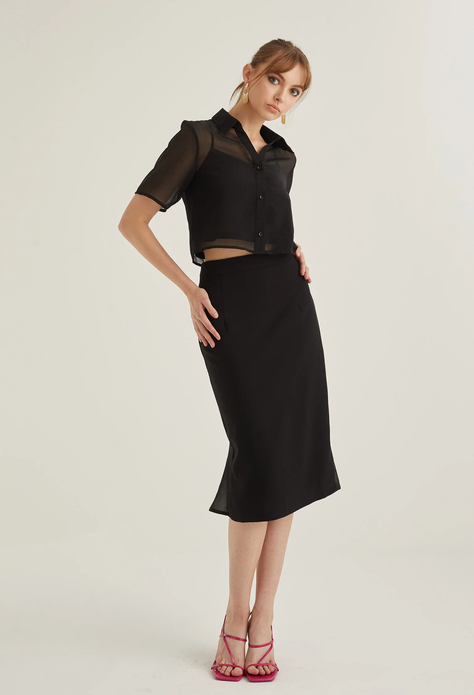Office High Waist Midi Pencil Skirt