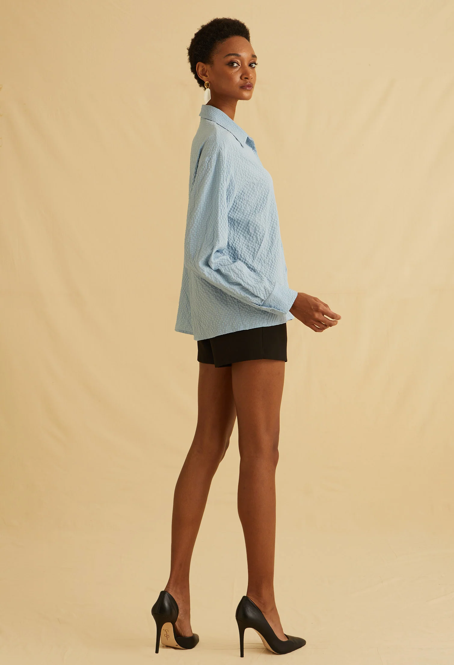 Grace Textured Collared Top