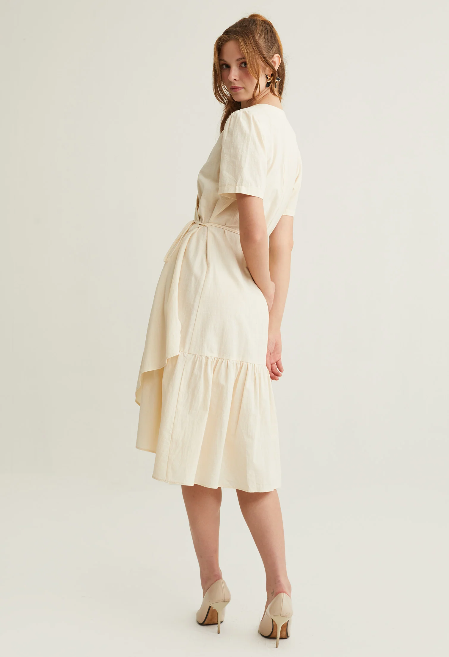 Asymmetrical Wrap Side Tie Dress