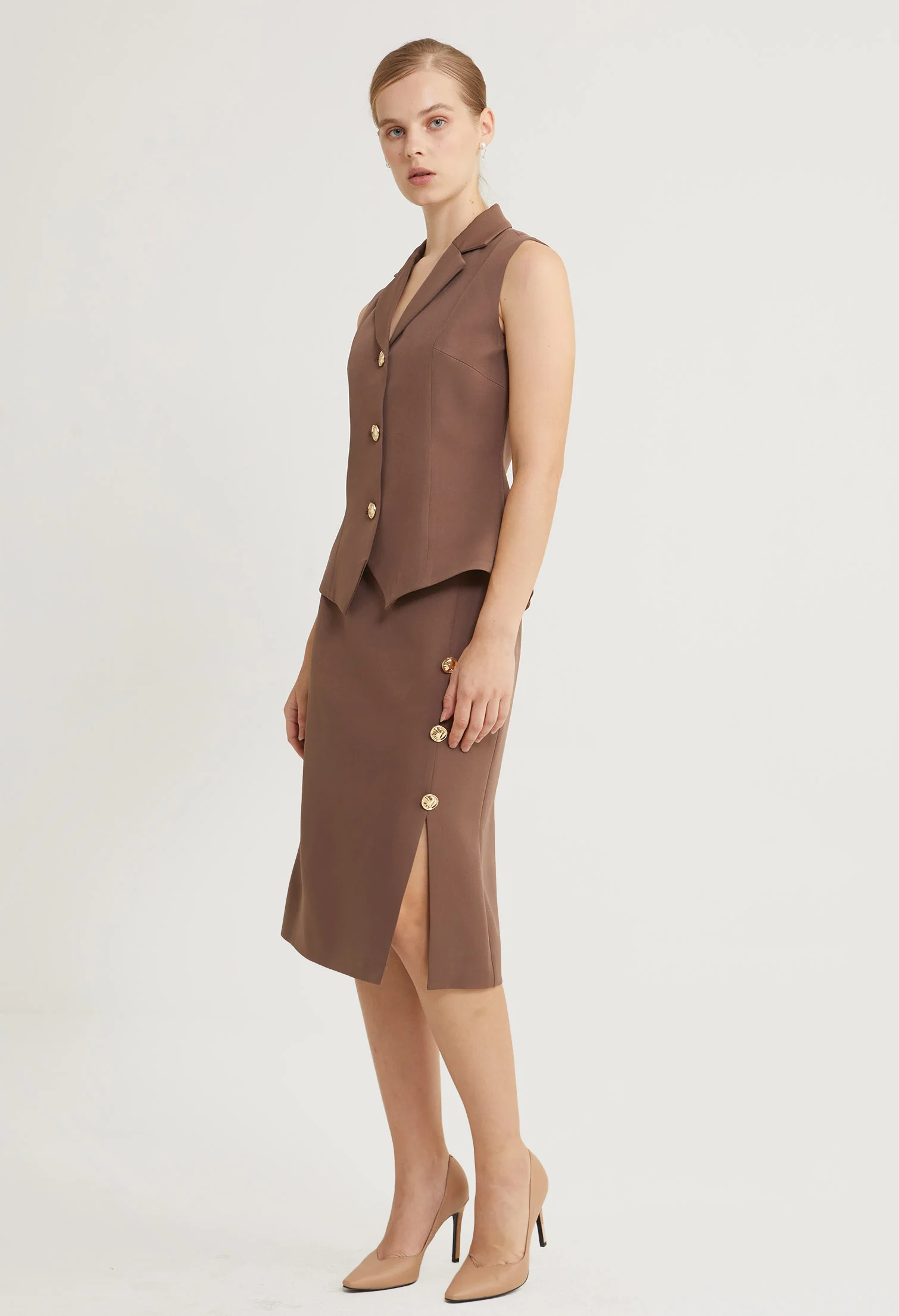 Golden Muse Cinched Vest