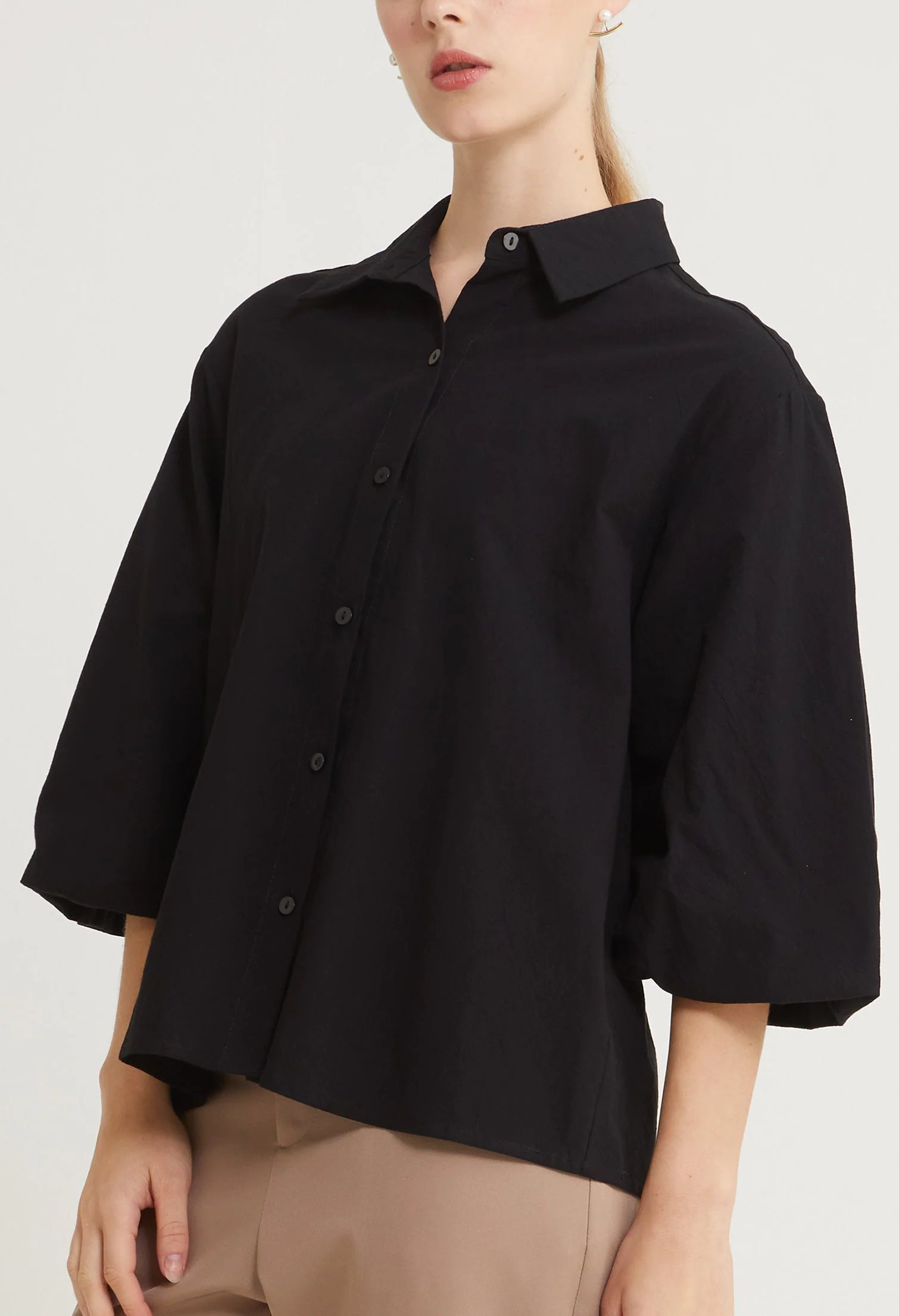 Regal Flare Button-Up Top