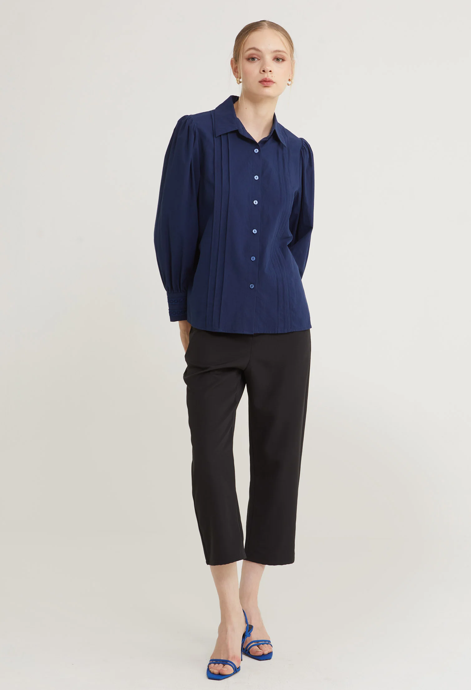 Timeless Front Draped Long Sleeves Top