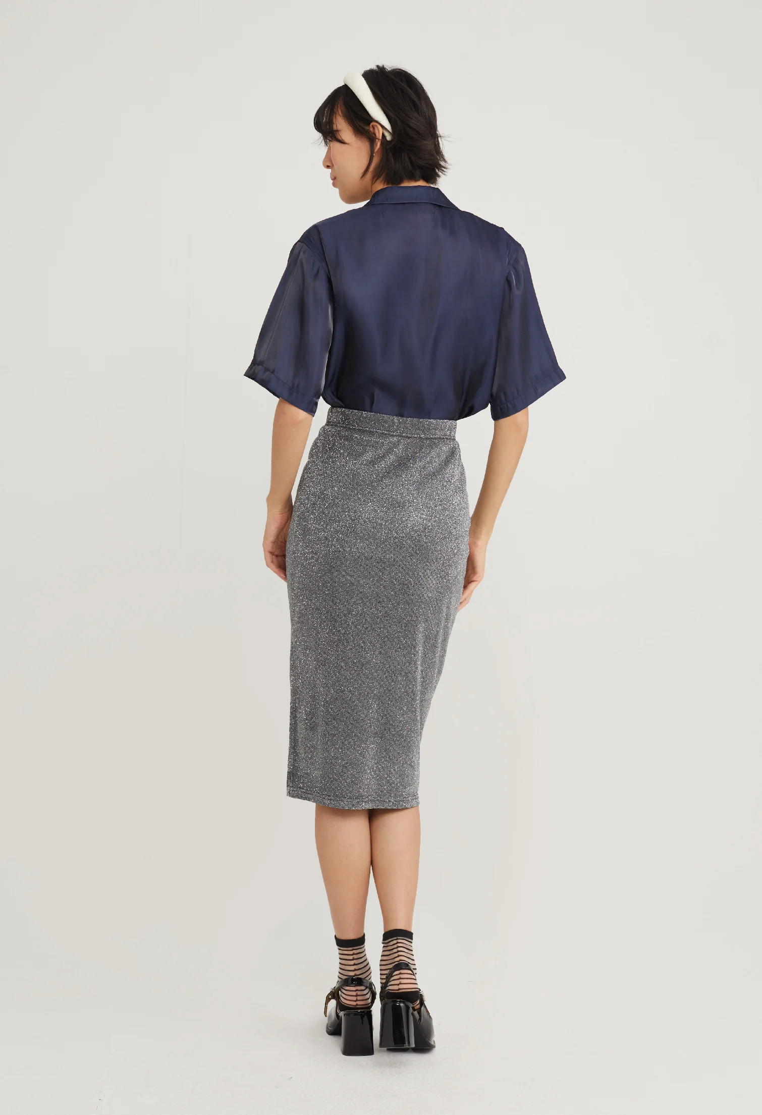 Iridescent Glitter Pencil Skirt