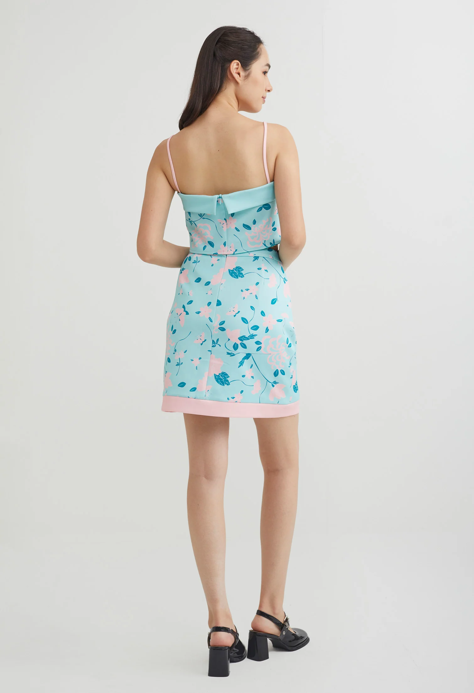 Fine China A-Line Contrast Trim Skirt