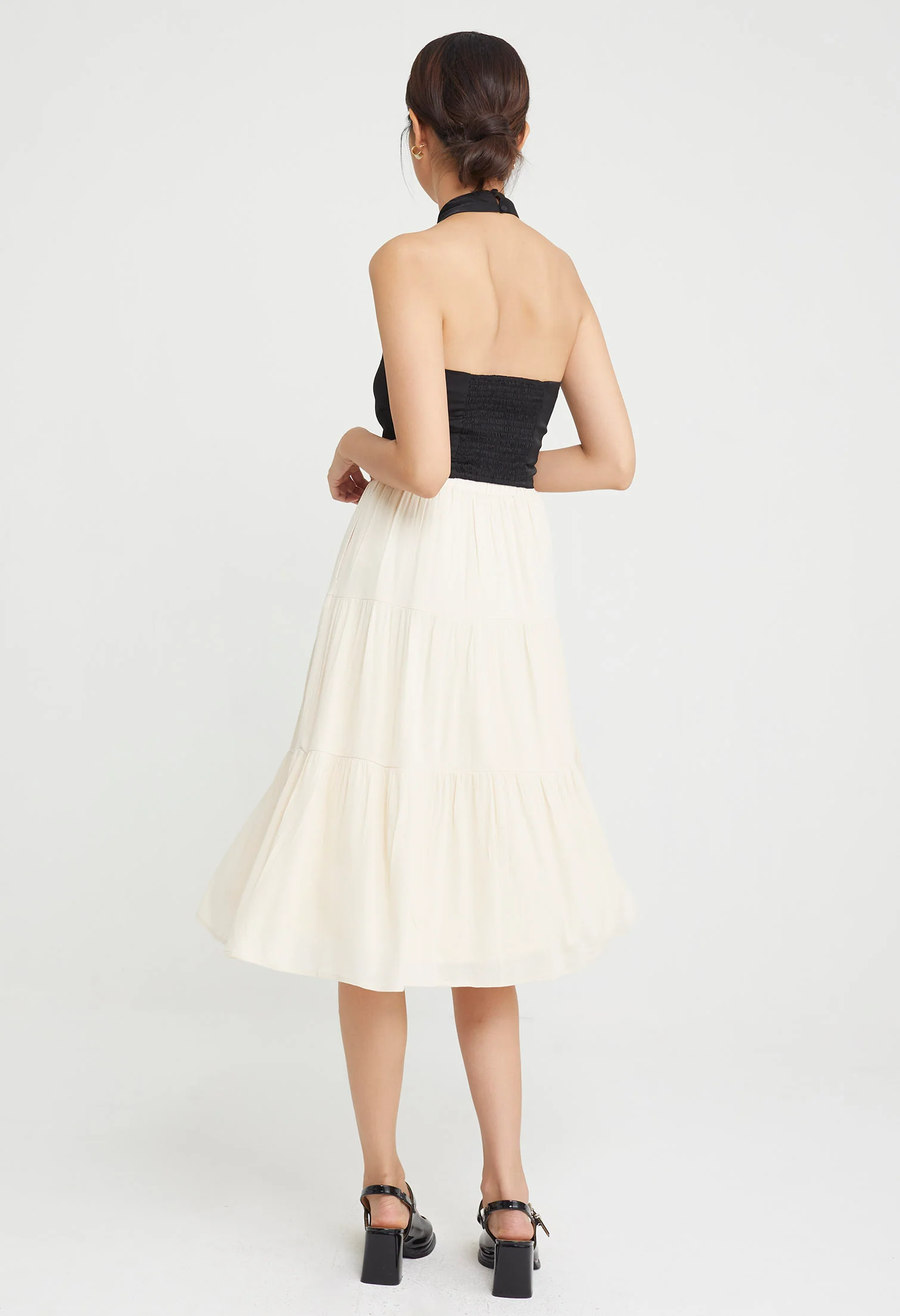 Triple Ruffled Midi Skirt