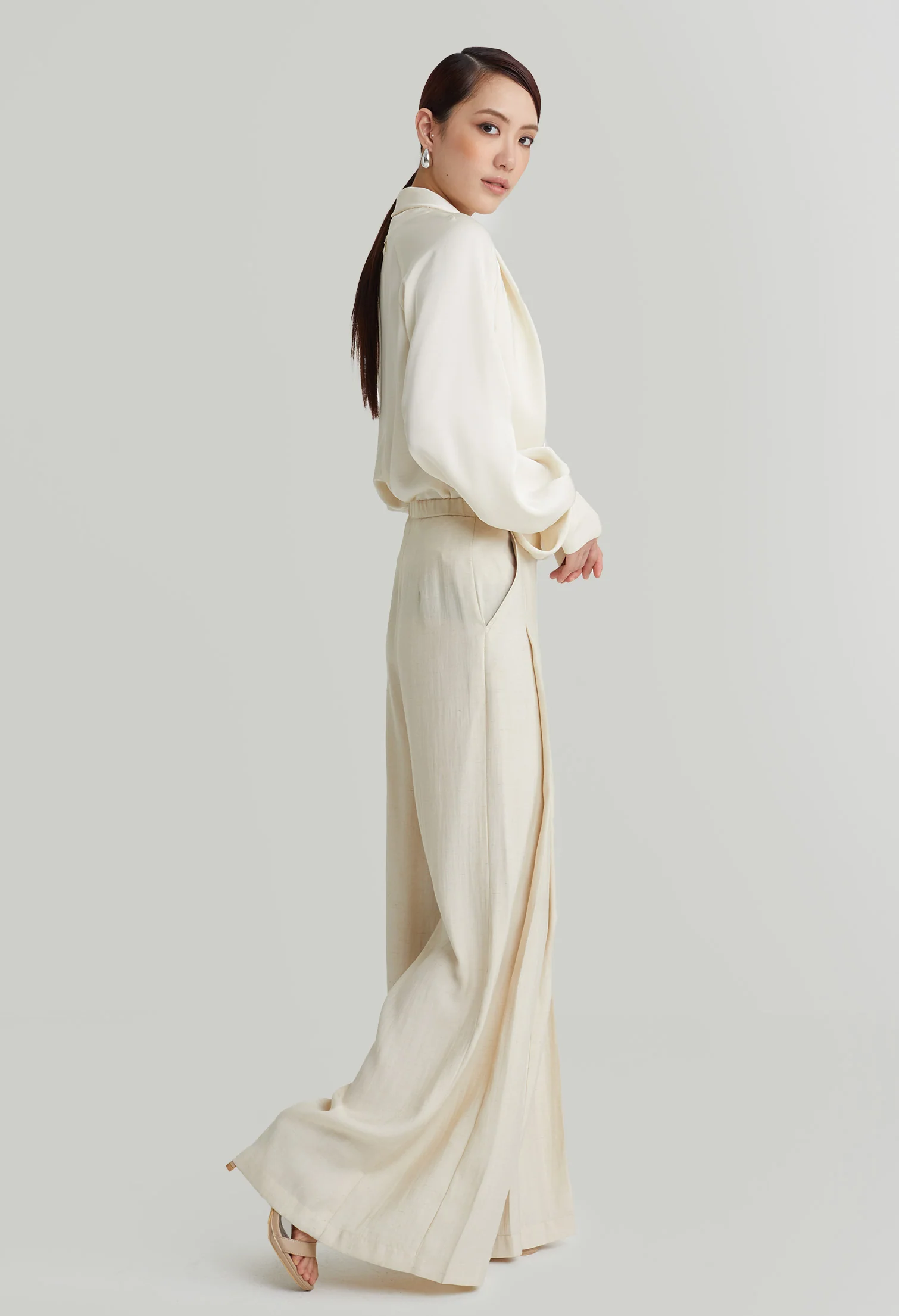 nichii X NURITA HARITH Front Pleated Fold Palazzo Pants