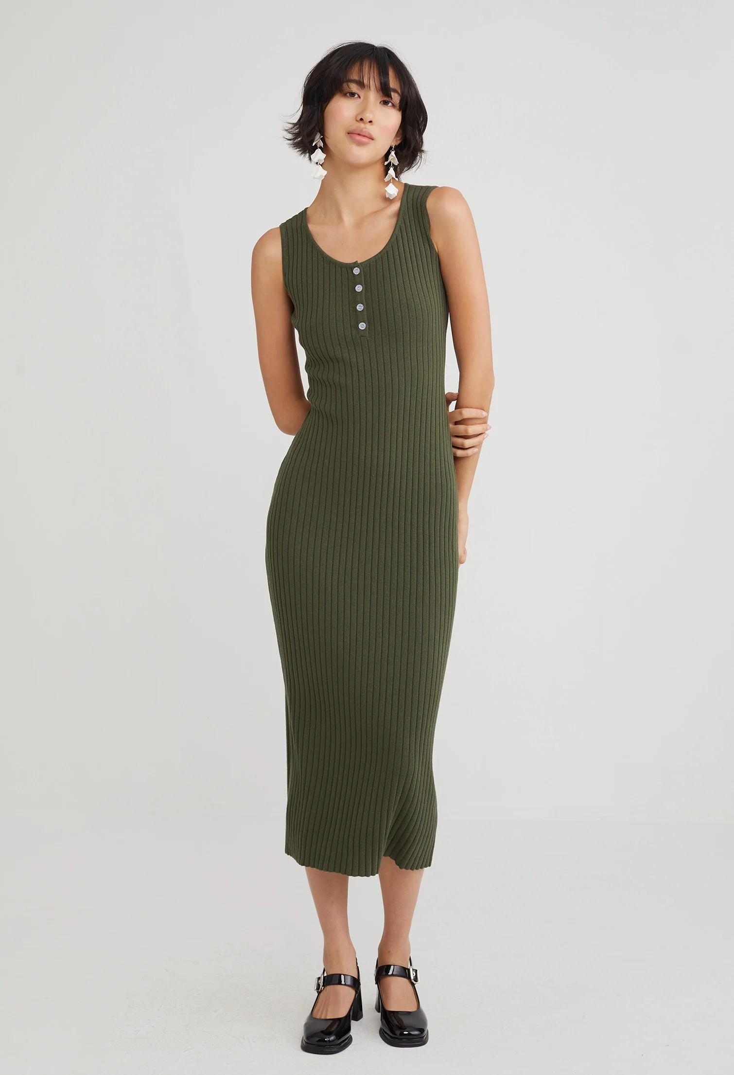 Everyday Button Bodycon Dress