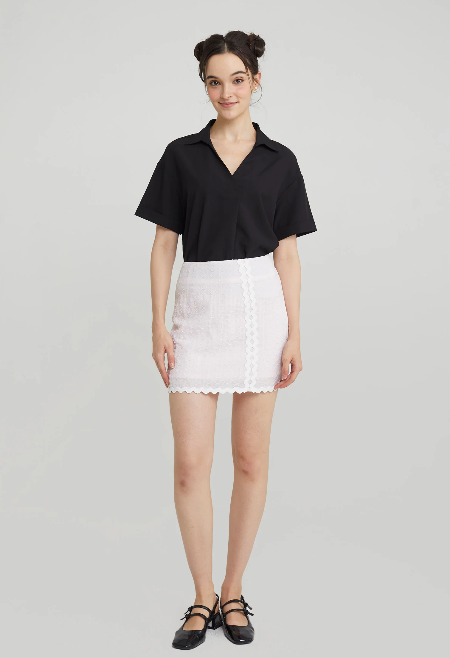 Sugarplum Scallop Mini Skirt