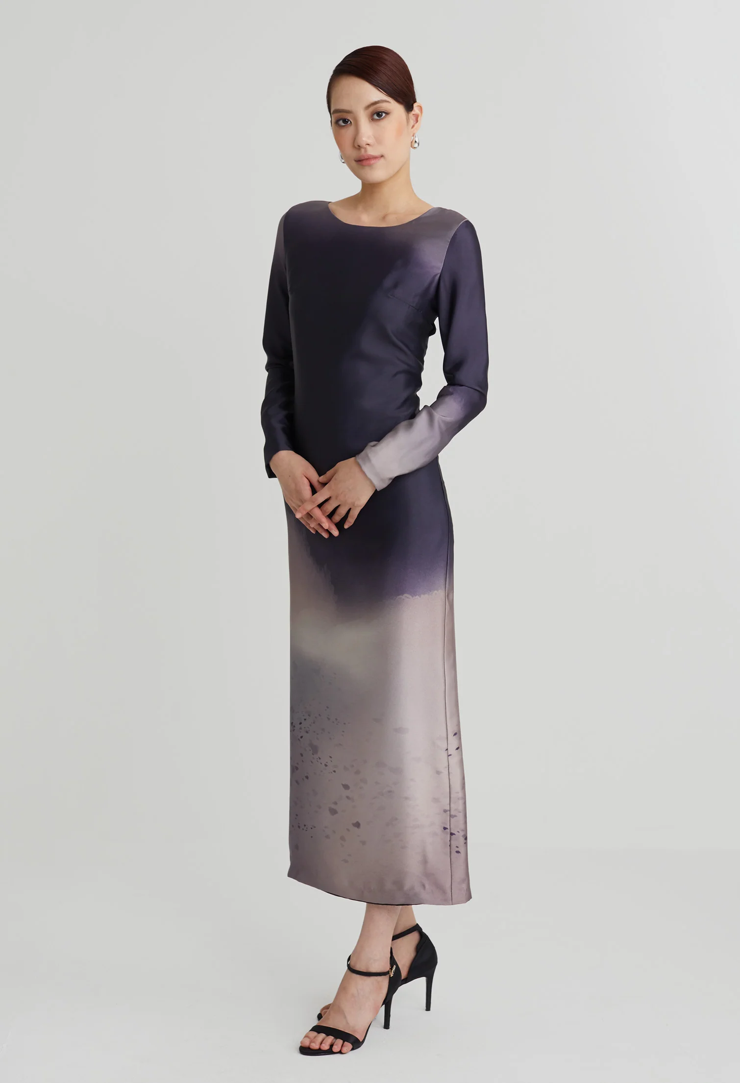 nichii X NURITA HARITH Gradient Indigo Maxi Slit Dress