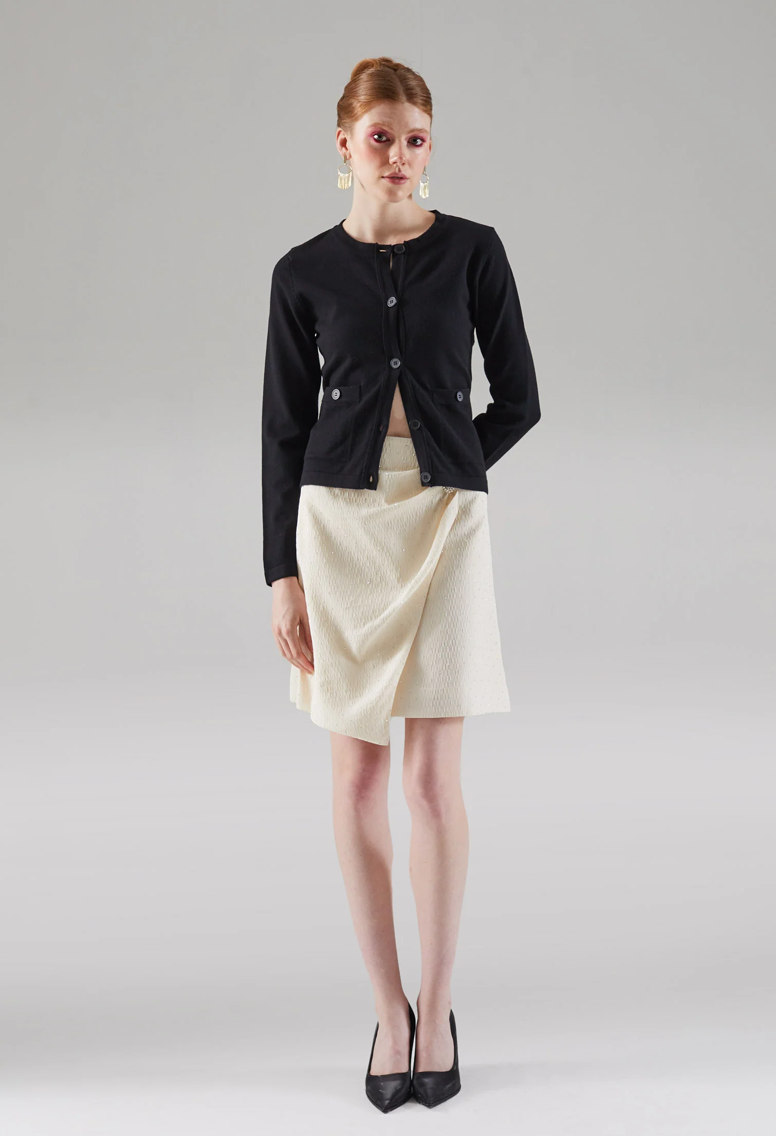 Chic Tight Fit Button Up Blouse