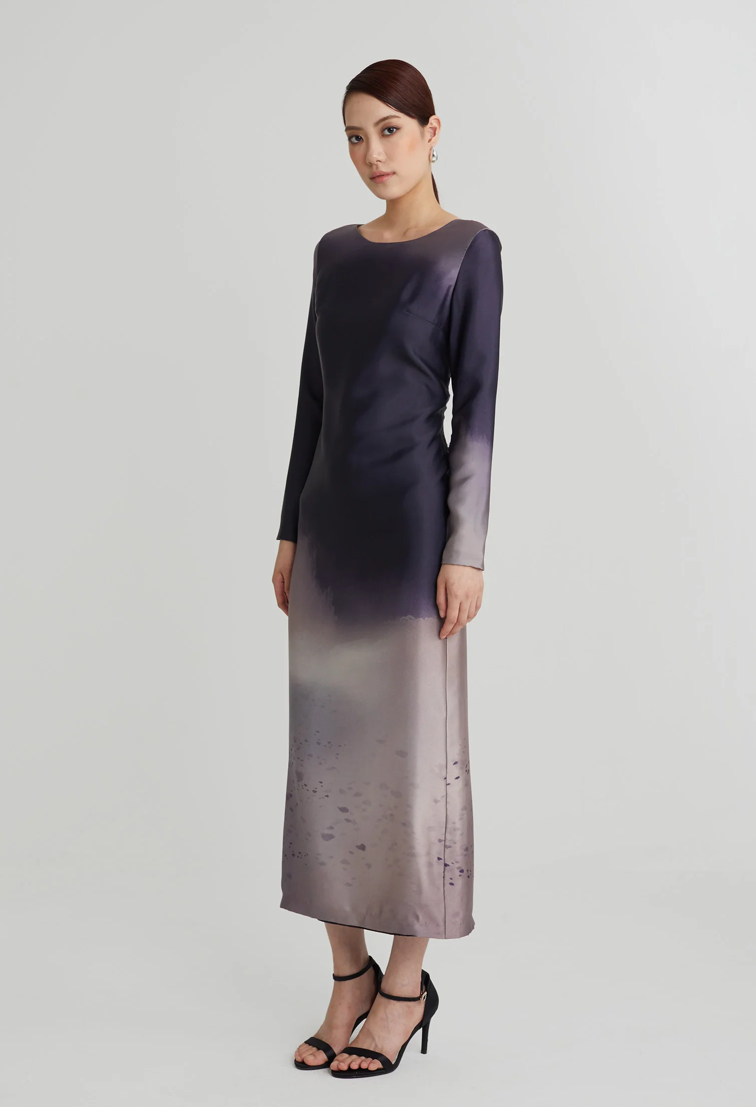 nichii X NURITA HARITH Gradient Indigo Maxi Slit Dress