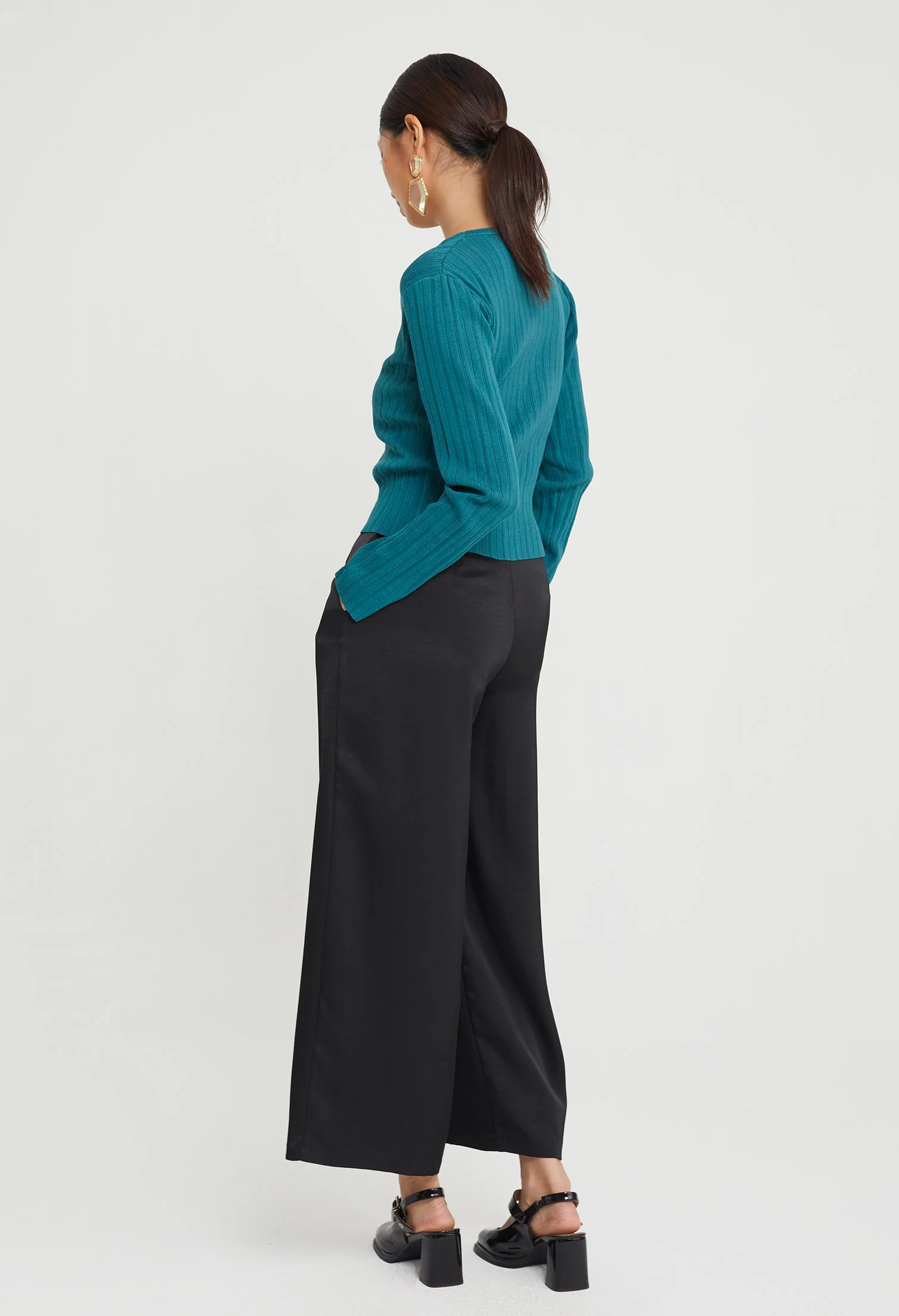 Kateye Rib-Knit Cardigan