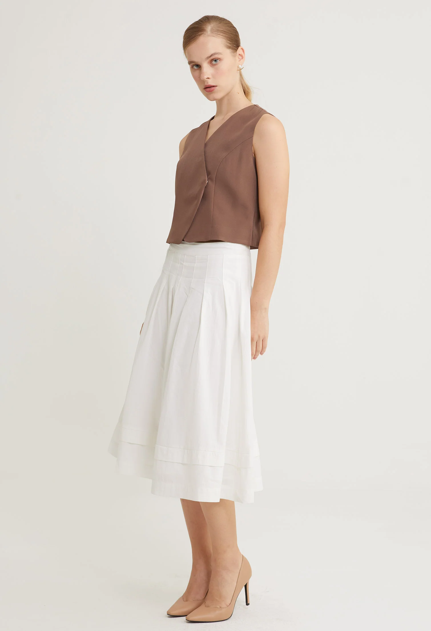 Lustrous Flow Midi Skirt