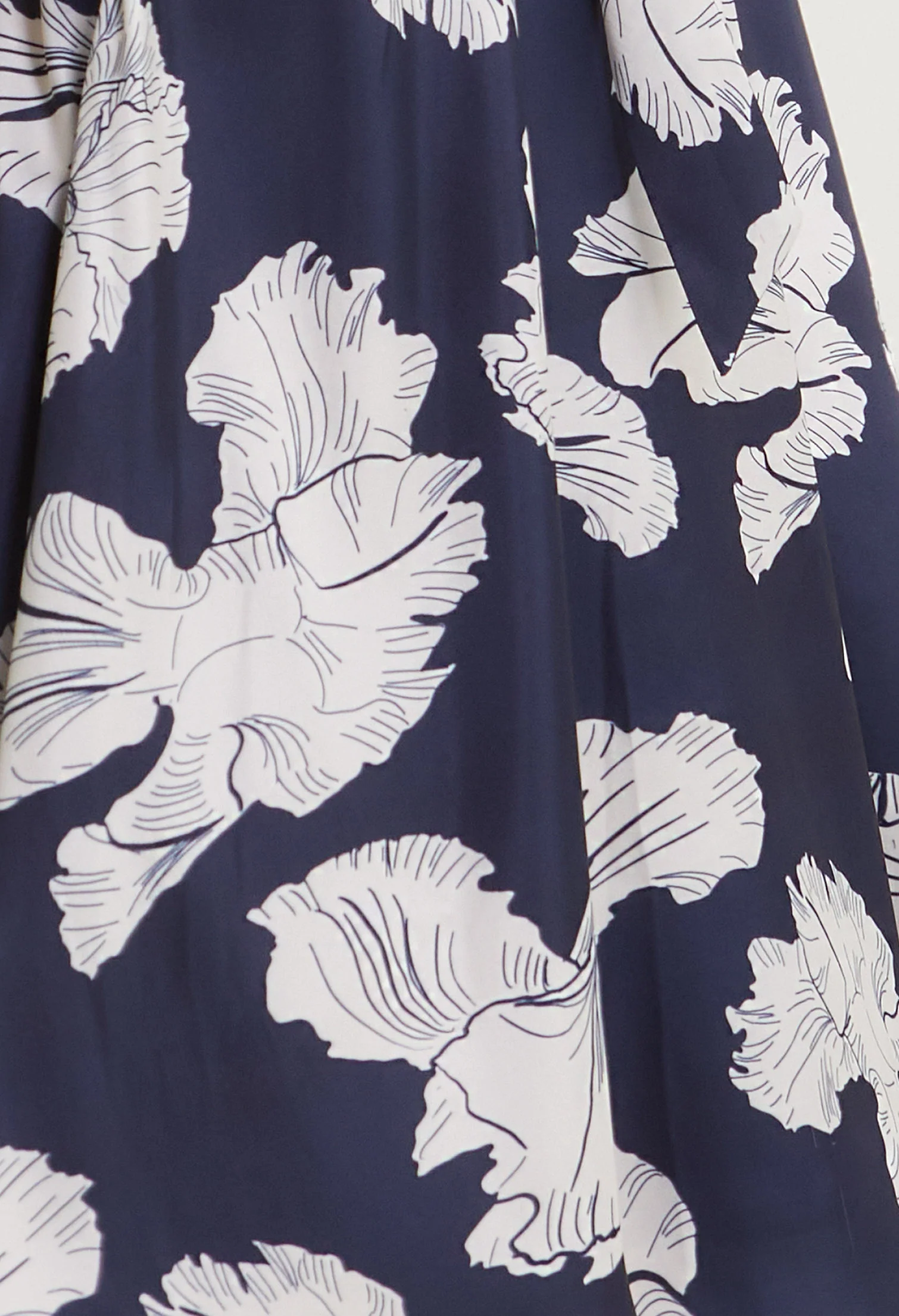 Satin Petal Midi Dress