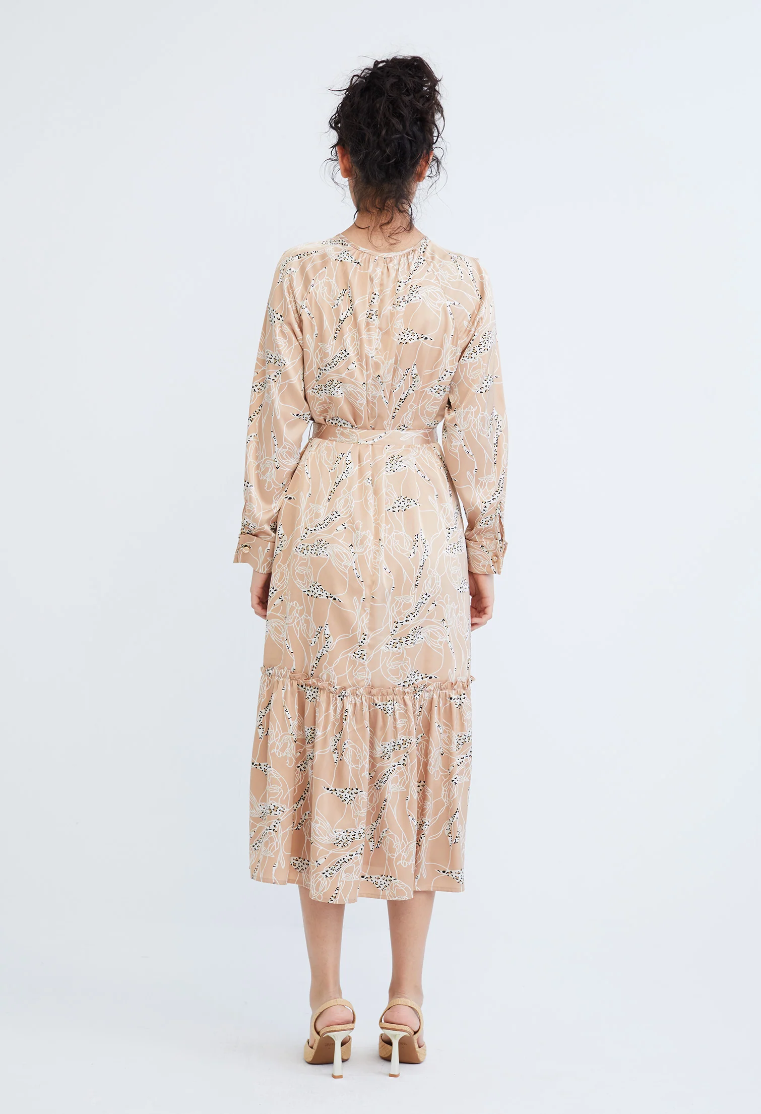 Abstract Allover Flora Belted Dress