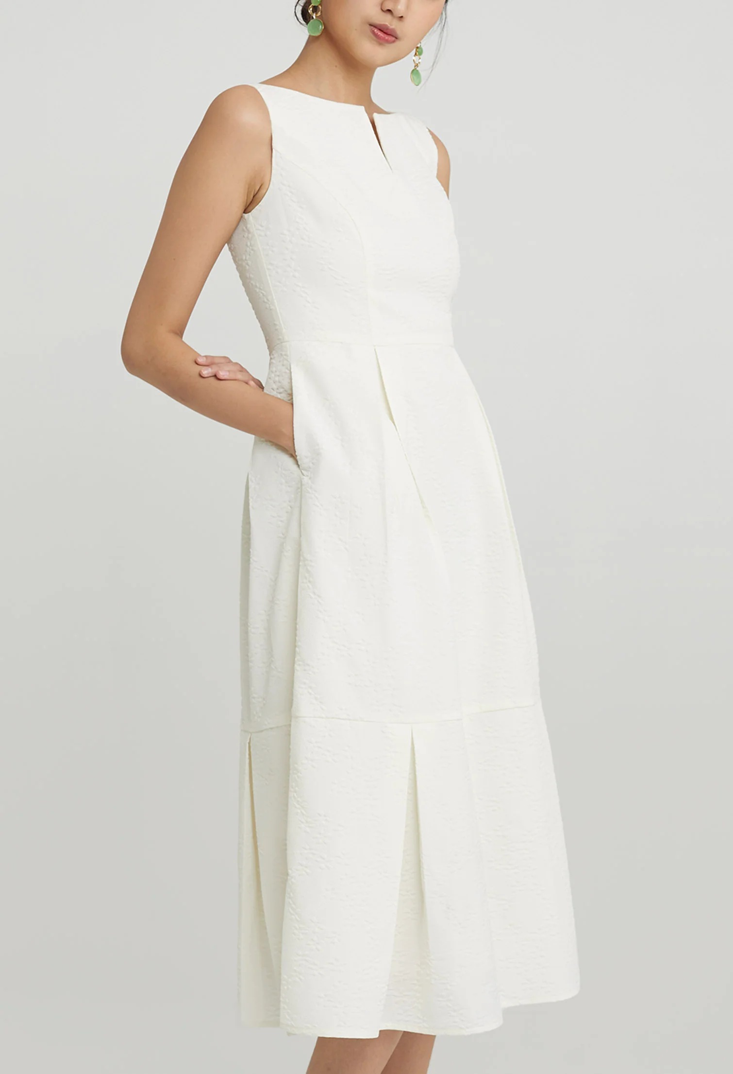 Yin-Yang Front Slit Midi Dress