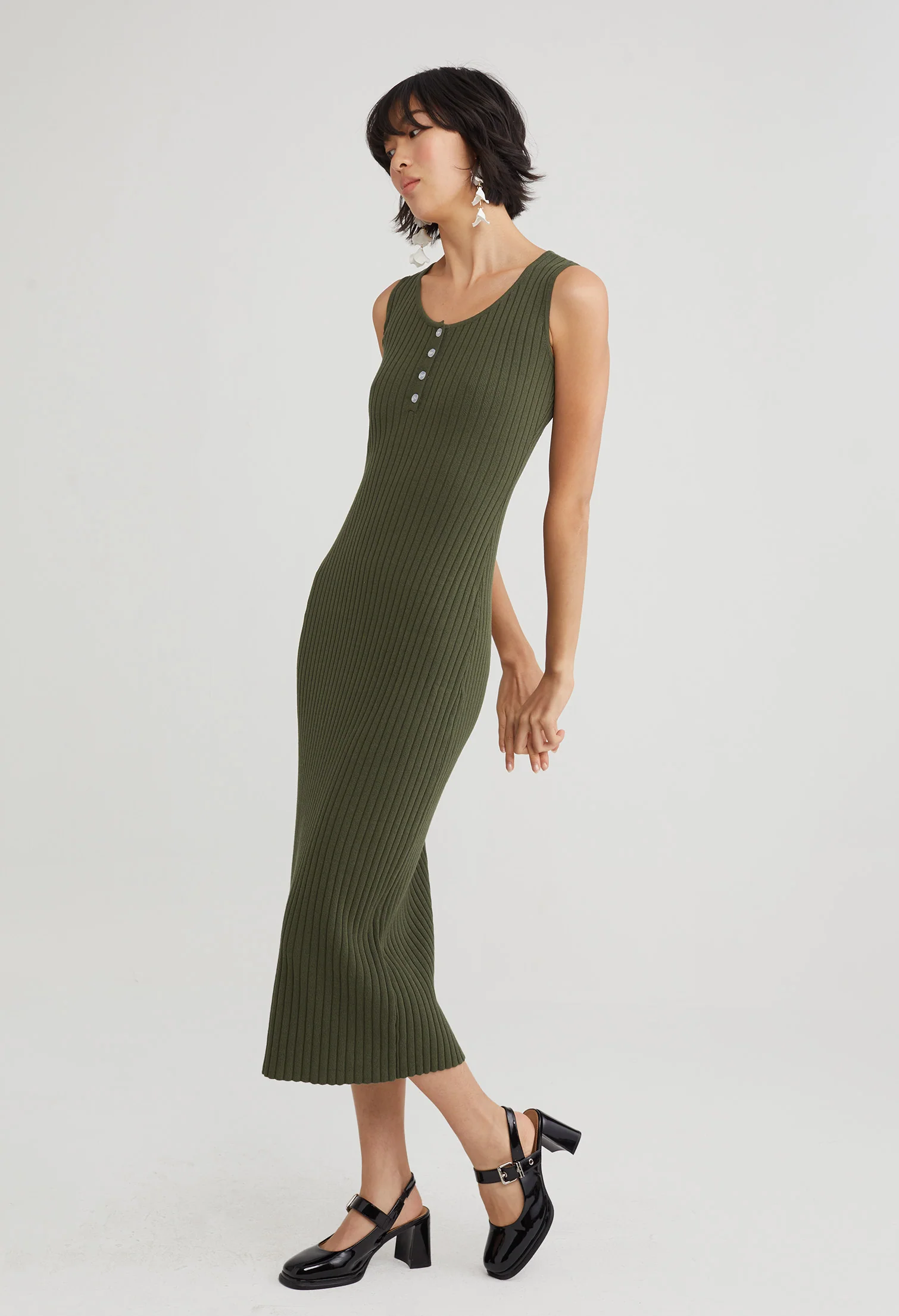 Everyday Button Bodycon Dress