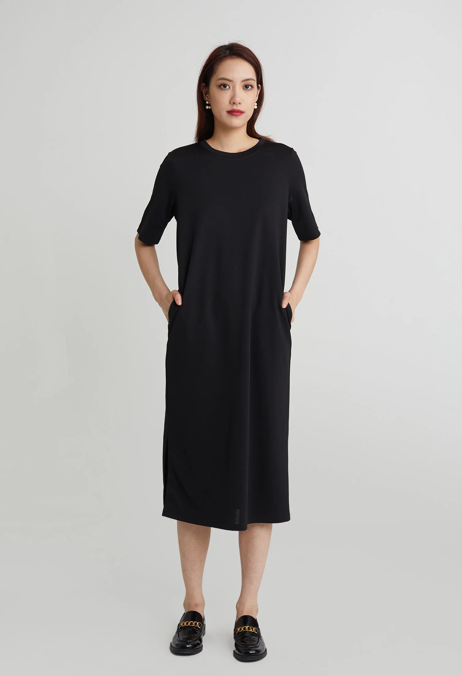 Cozy Round Neck Maxi Dress