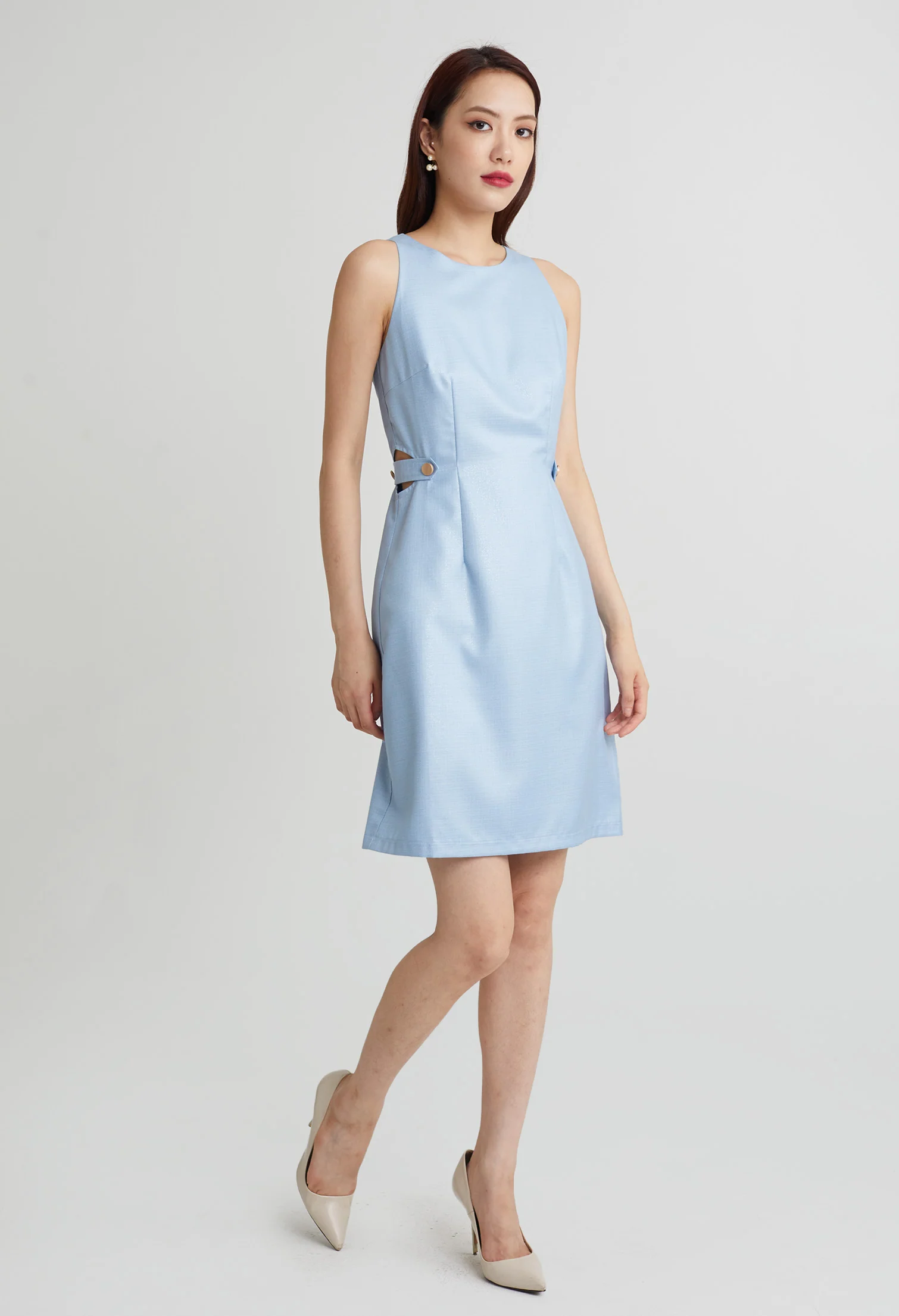 Hinted Stardust Waist Cutout Dress