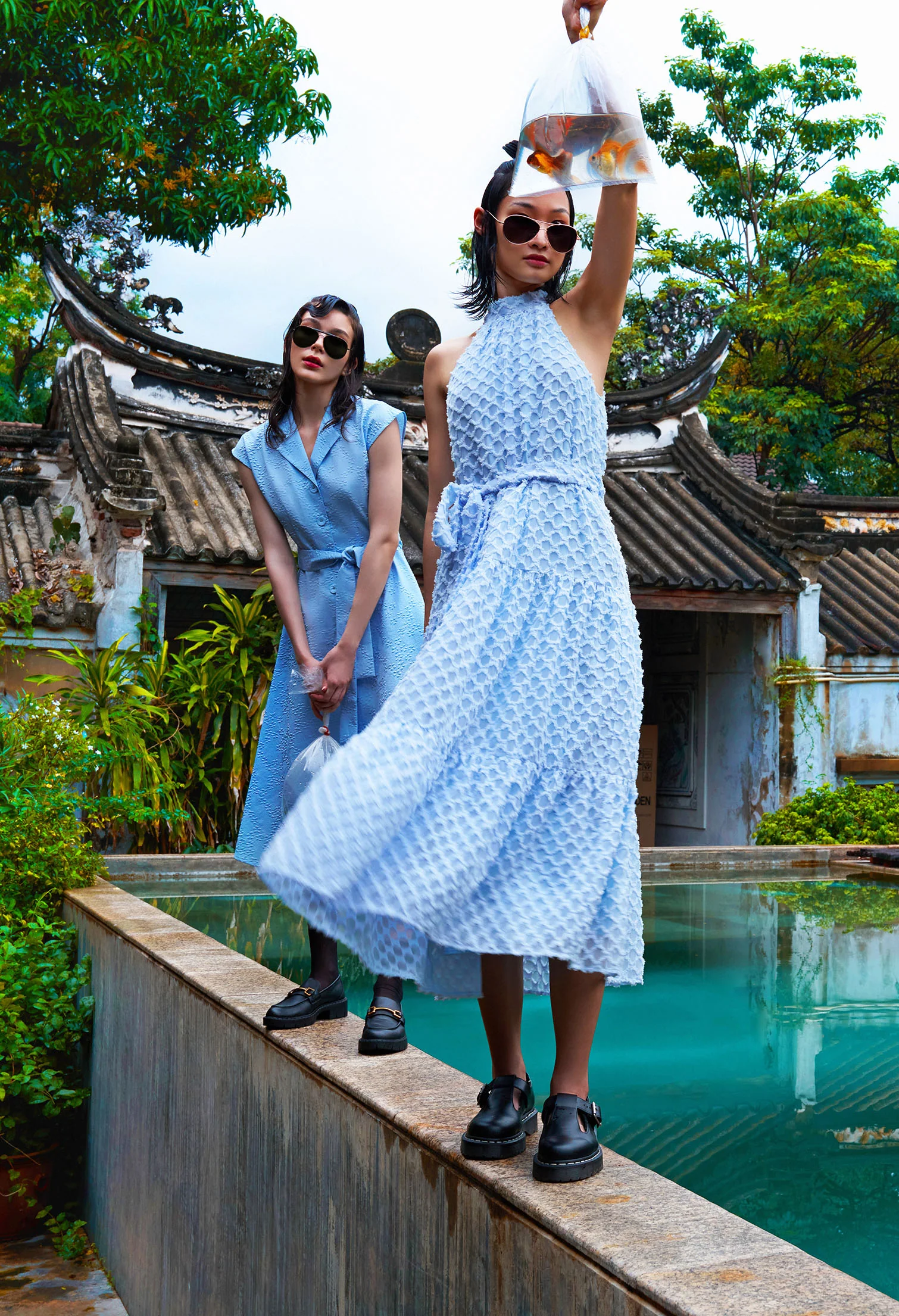 Jasmine Crest Frontie Button-Up Midi Dress