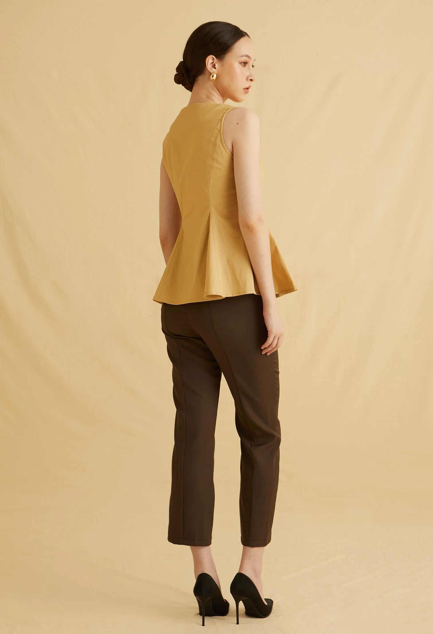 Flare Hem Sleeveless Vest