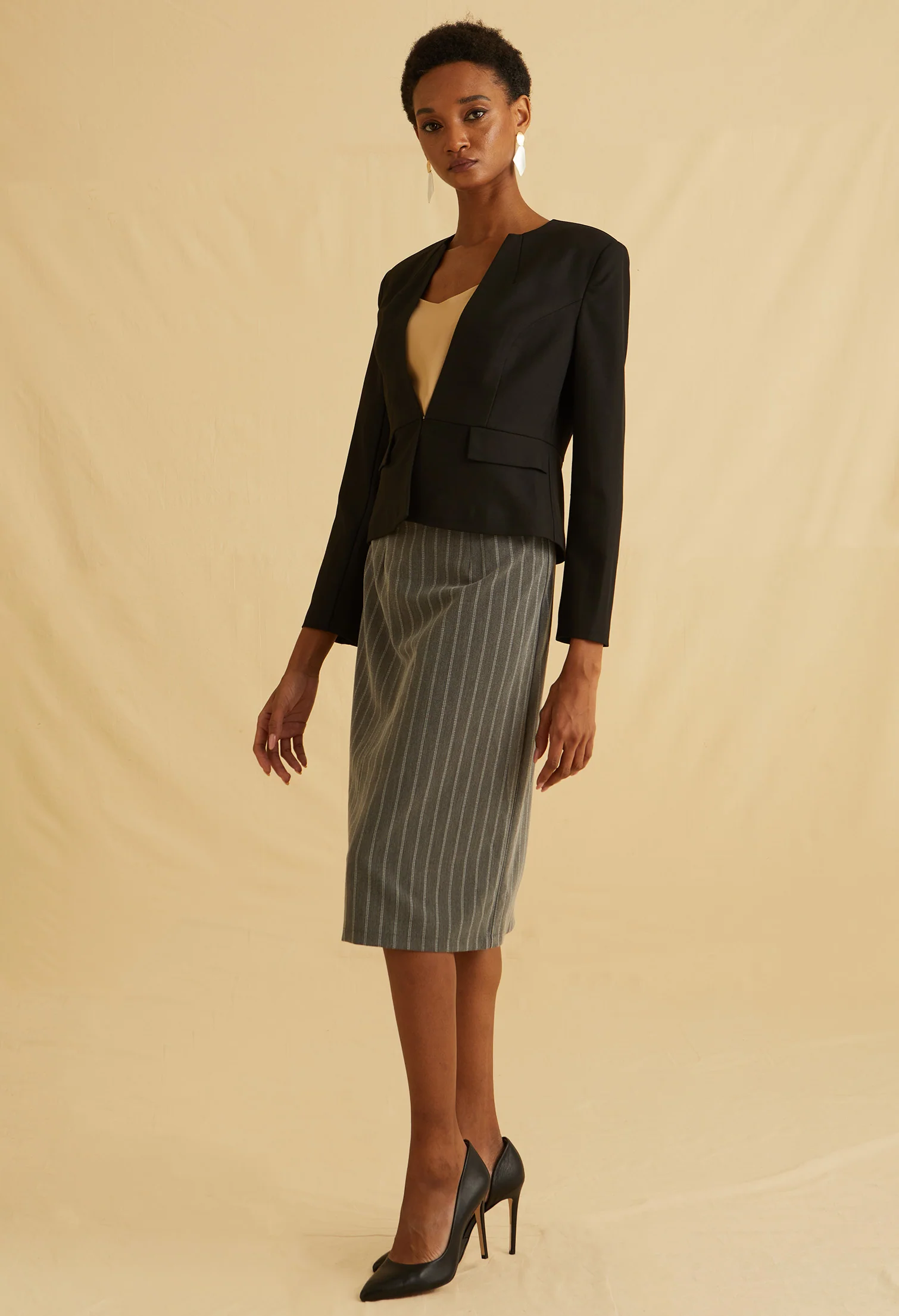 Soft Sculpted Collarless Jacket